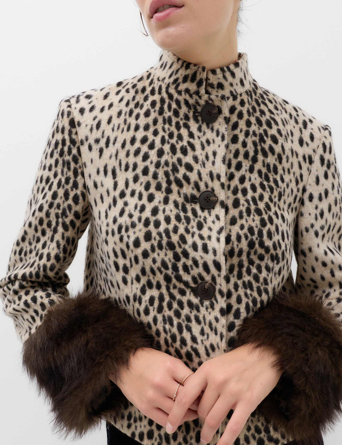 Leona Leopard Funnel Neck Jacket - Leopard