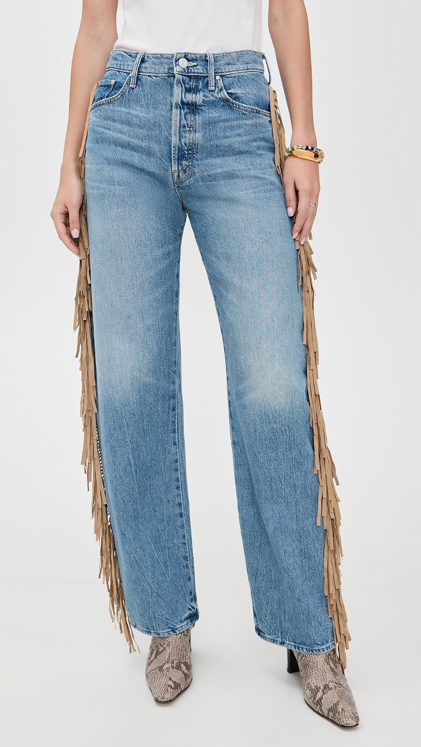 Fringe Wide-Leg Jeans