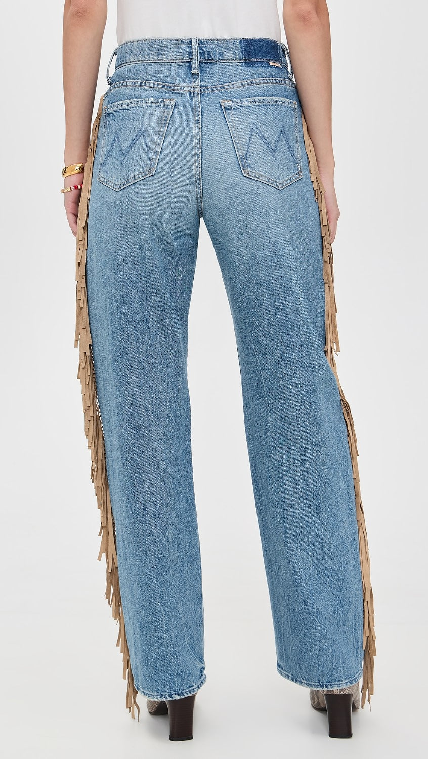 Fringe Wide-Leg Jeans