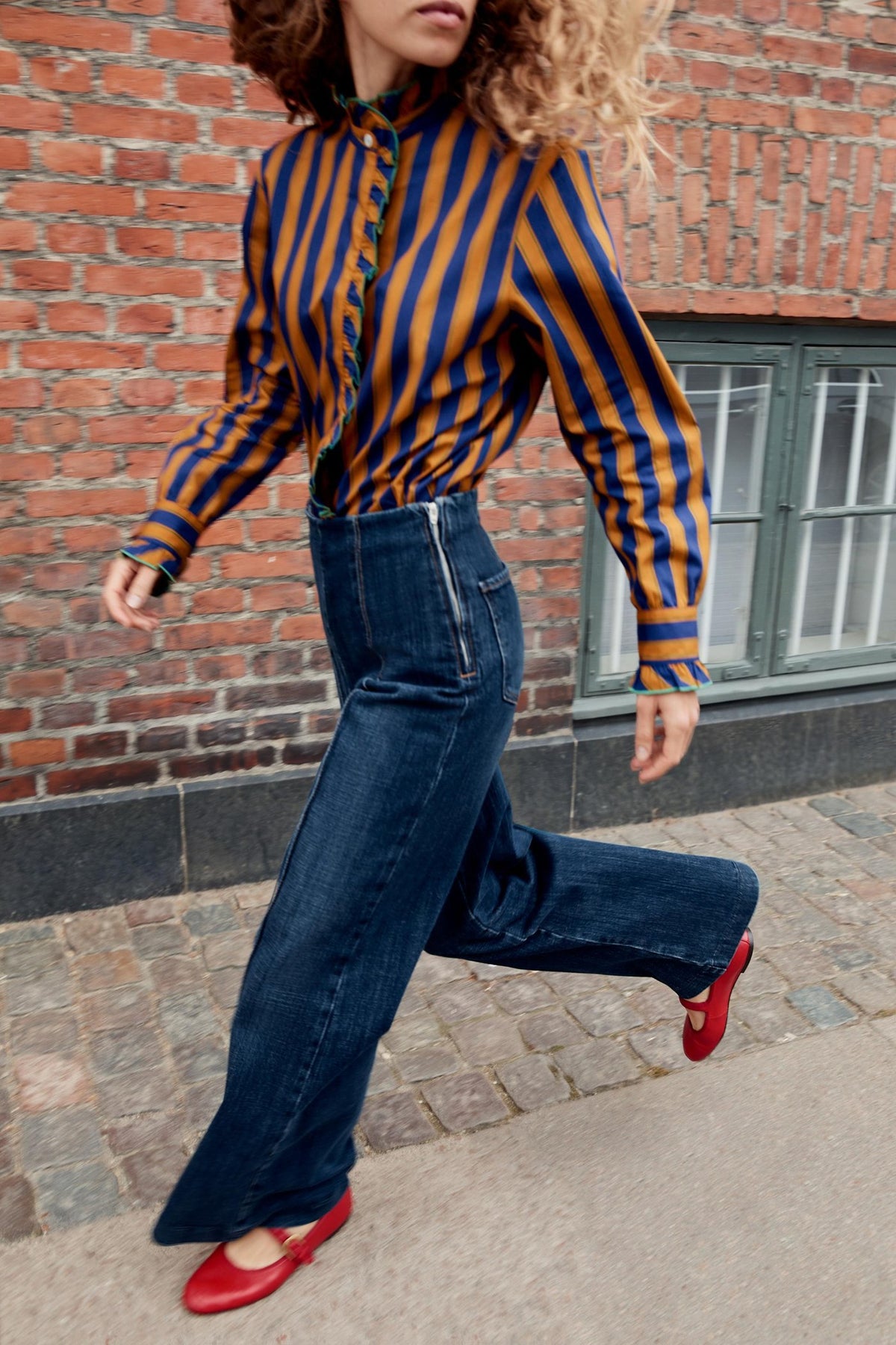 Noemie Seamed High Rise Wide Leg Jeans