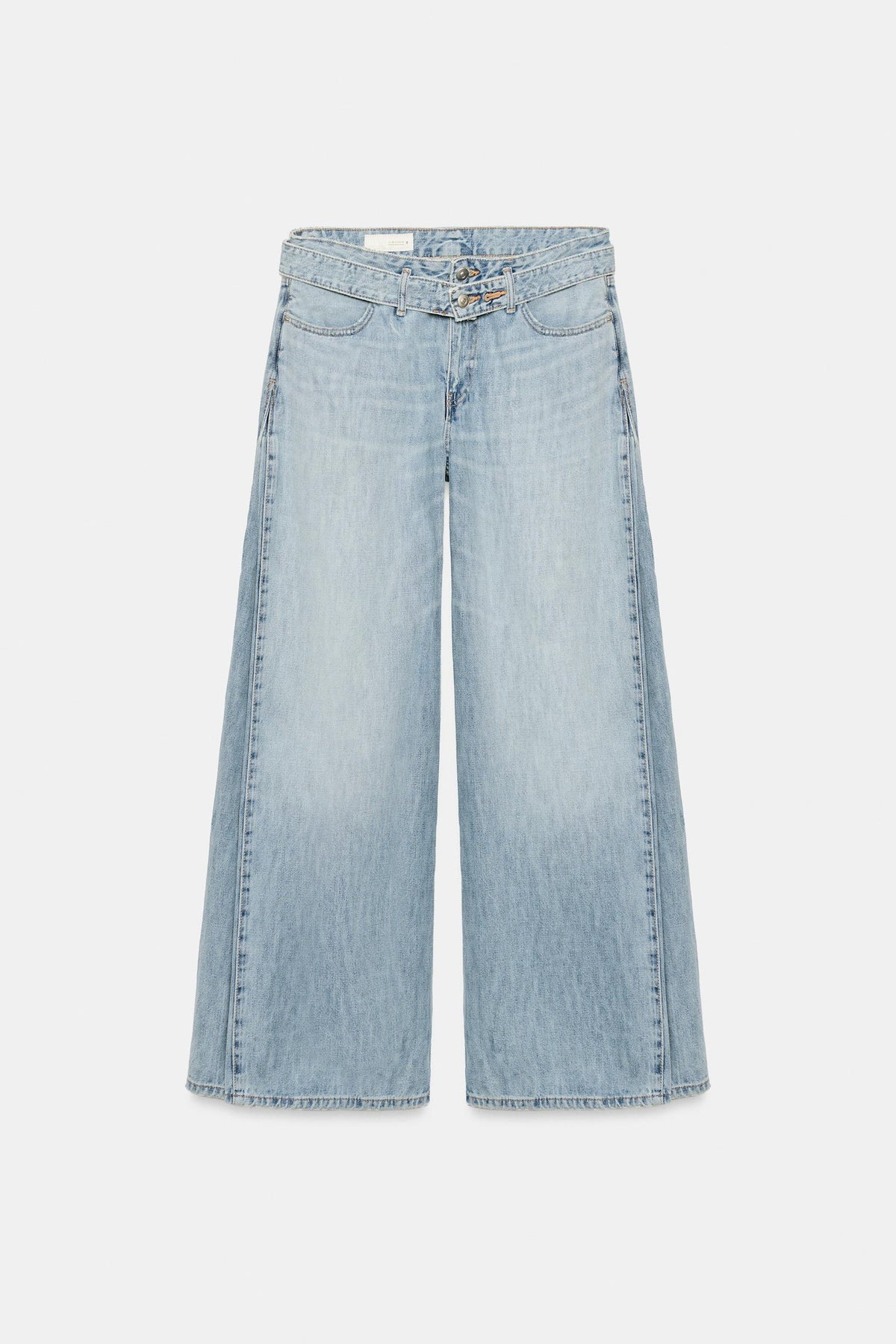 Riley Belted Wide Leg Jeans - Blue