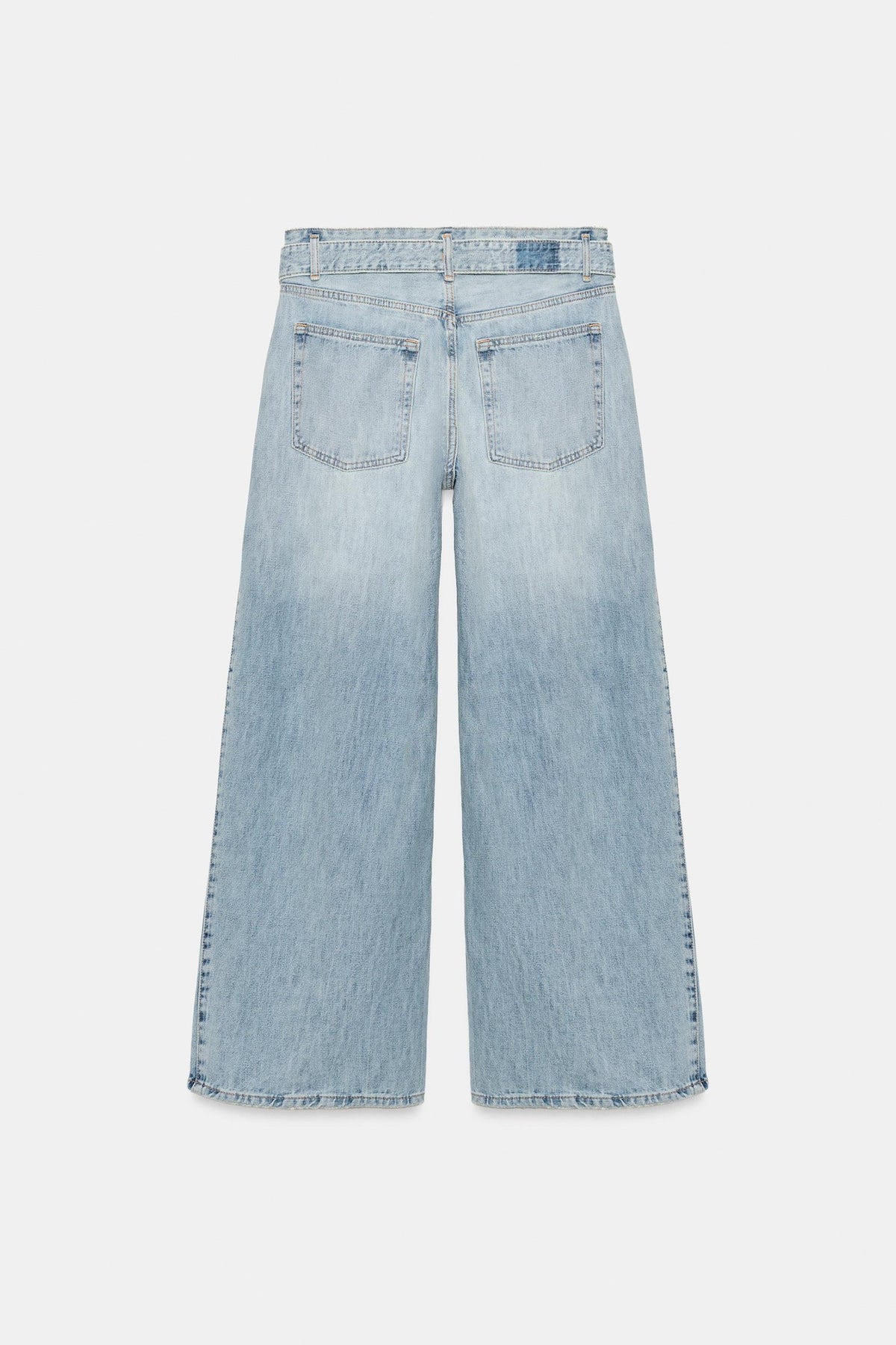 Riley Belted Wide Leg Jeans - Blue