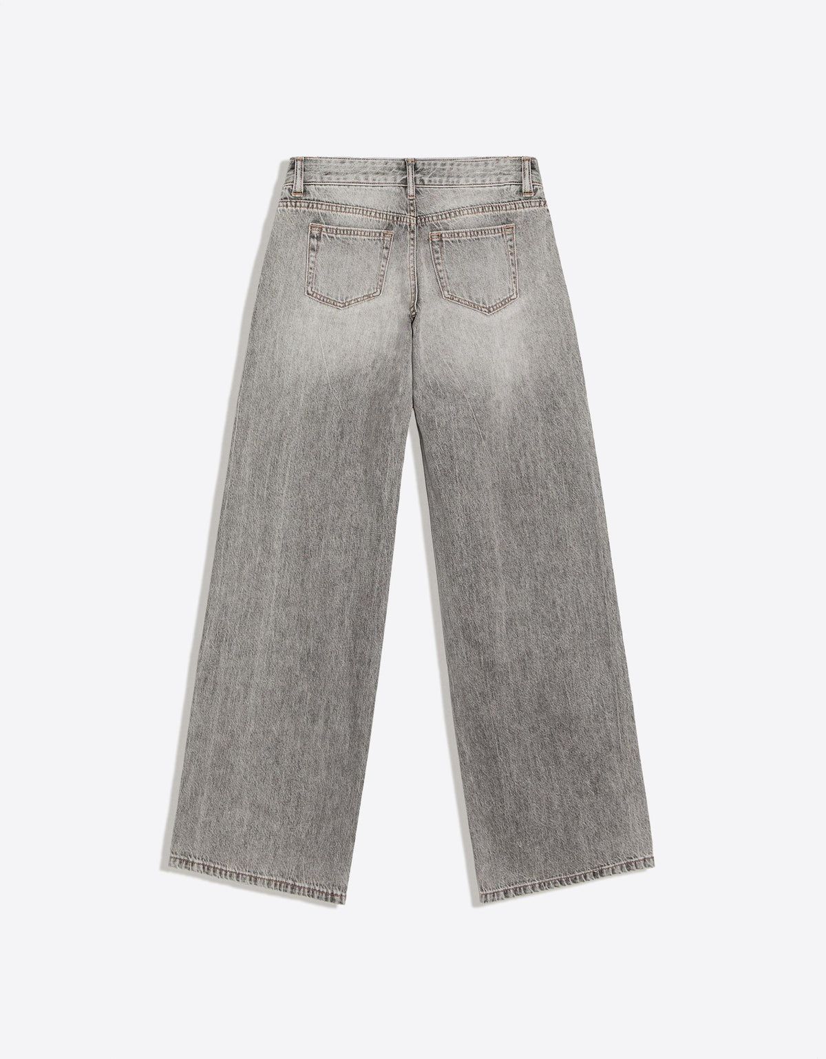 Sasha Grey Wash Low Rise Wide Leg Jeans - Grey