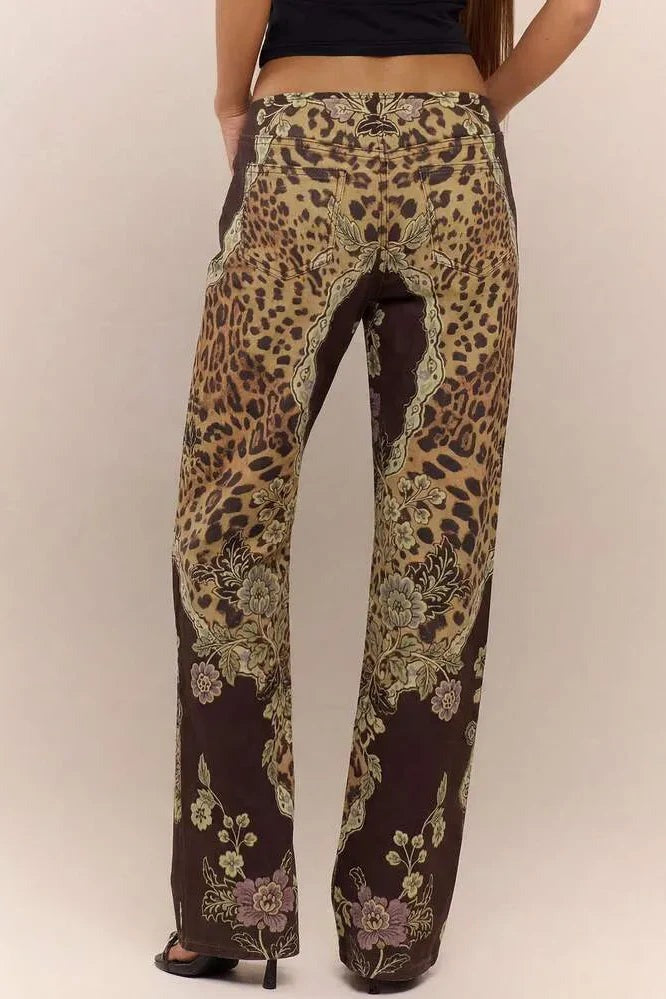 Savannah Leopard Lace-Up Pants - Leopard