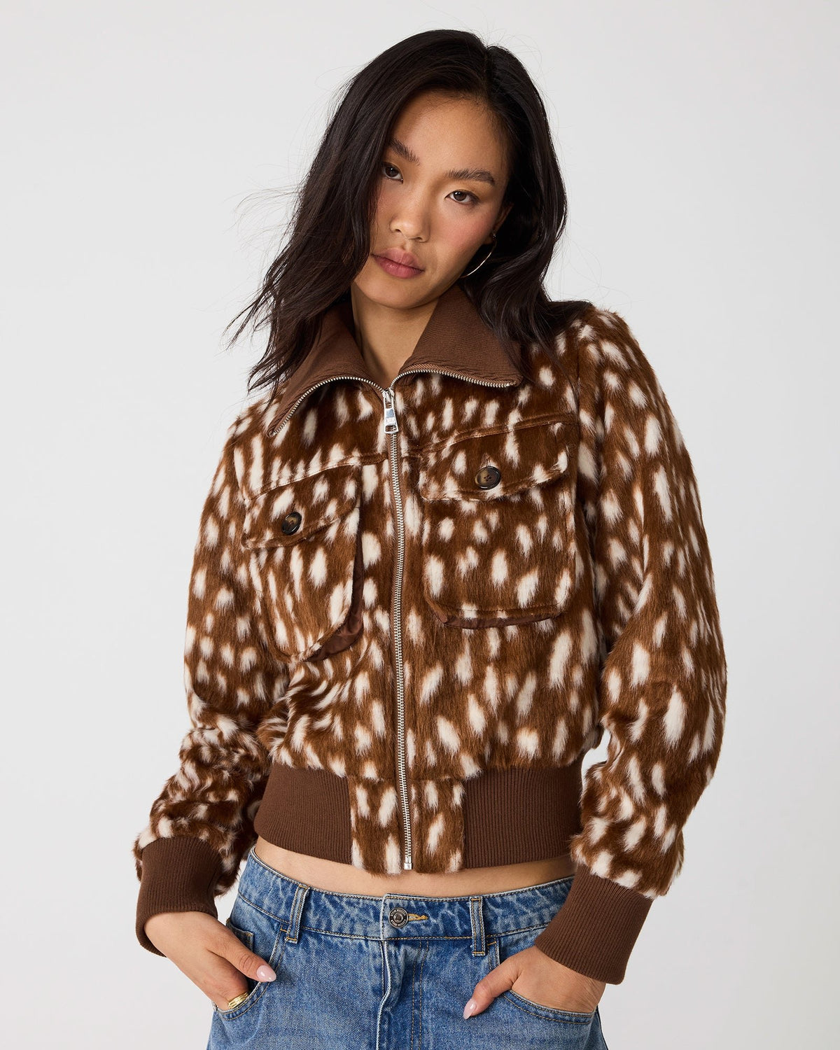 Sienna Fawn Faux Fur Jacket - Brown Fawn