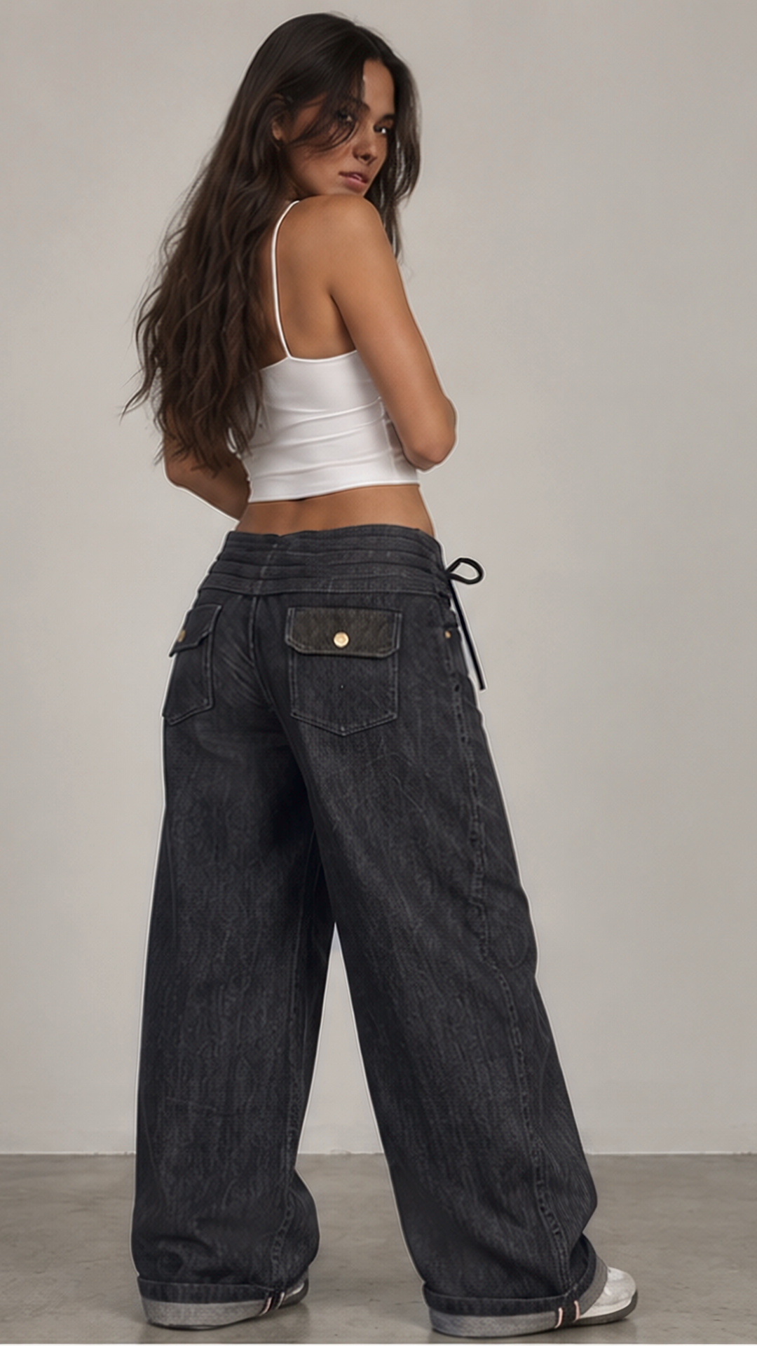 Nova Pleated Waist Baggy Jeans