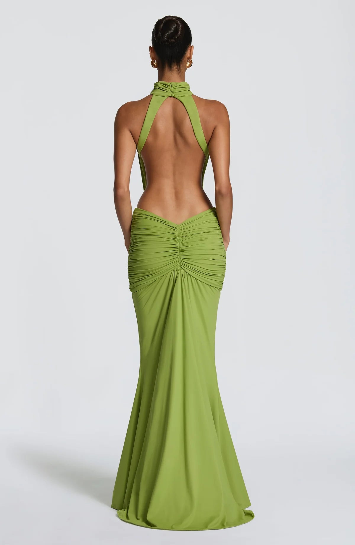 Olivia Halter Ruched Maxi Dress