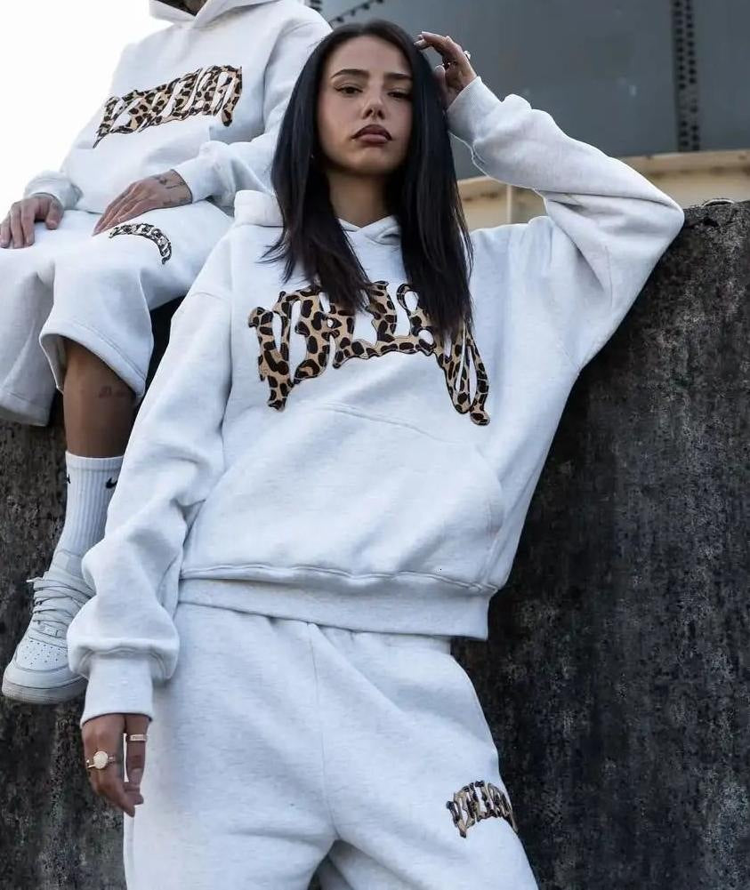 Zoe Leopard Graphic Hoodie & Sweatpants Set