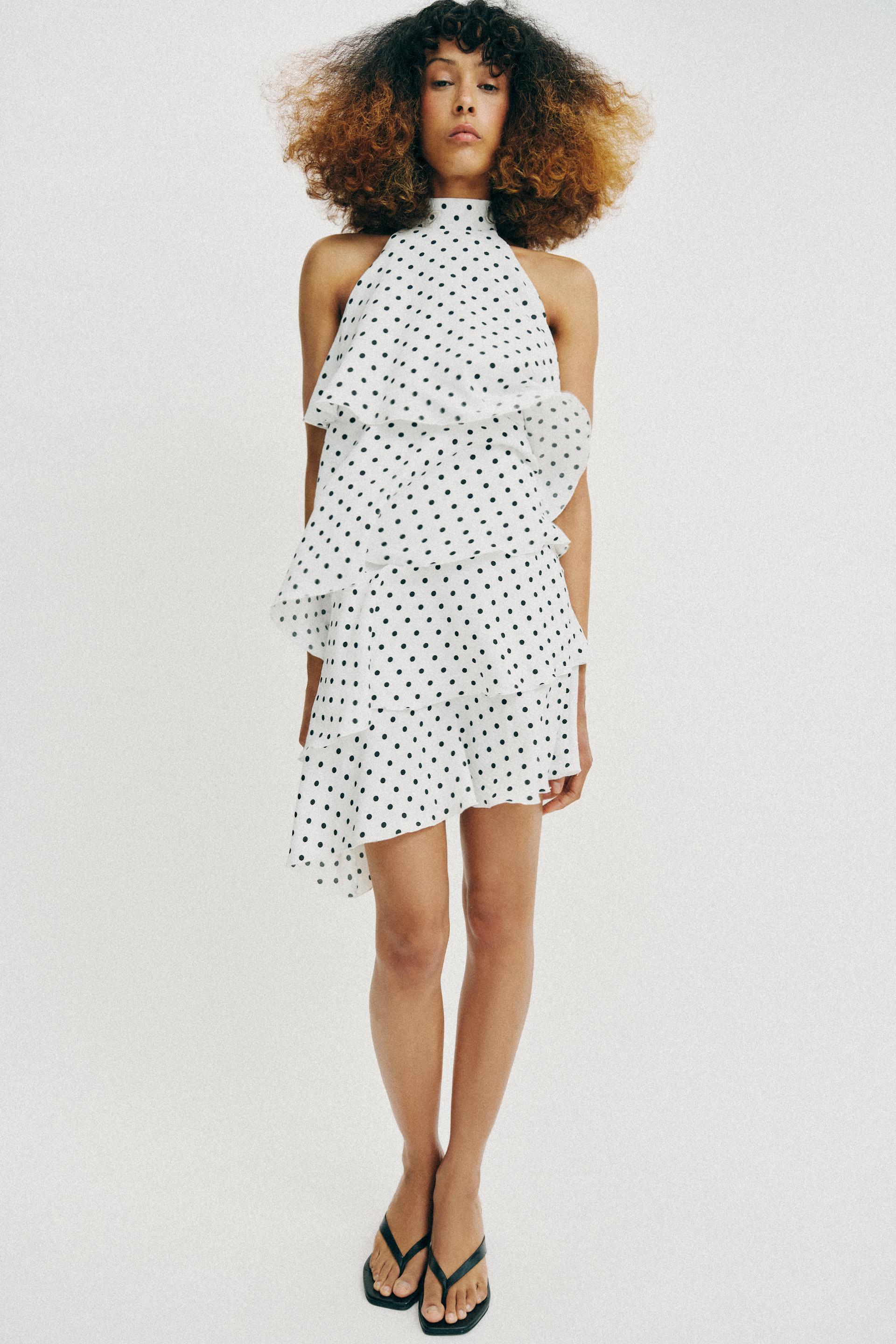 Dot Ruffle Halter Mini