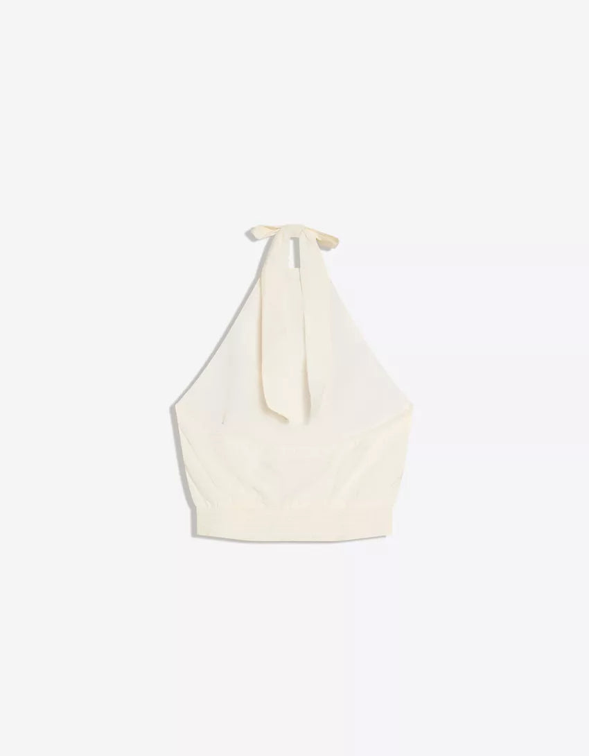 Halter Neck Backless Crop Top
