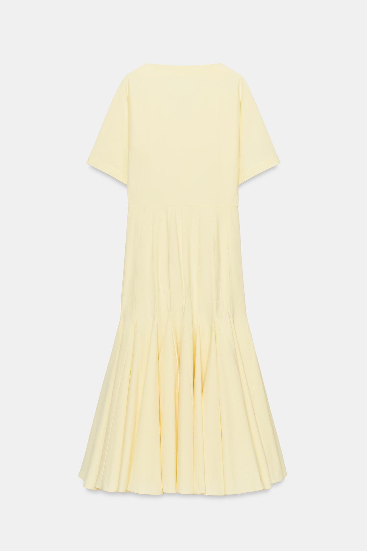 Pintuck Fluted Maxi Dress
