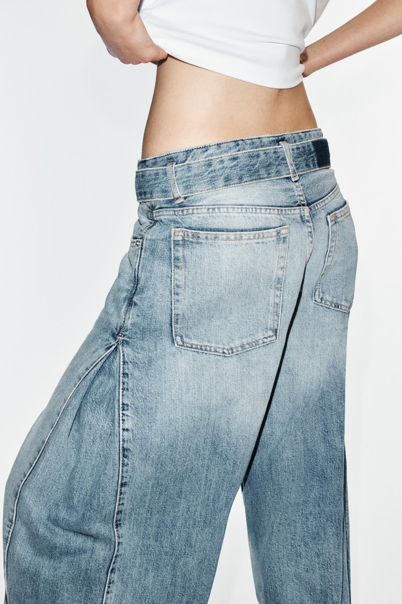 Low Rise Barrel Leg Jeans