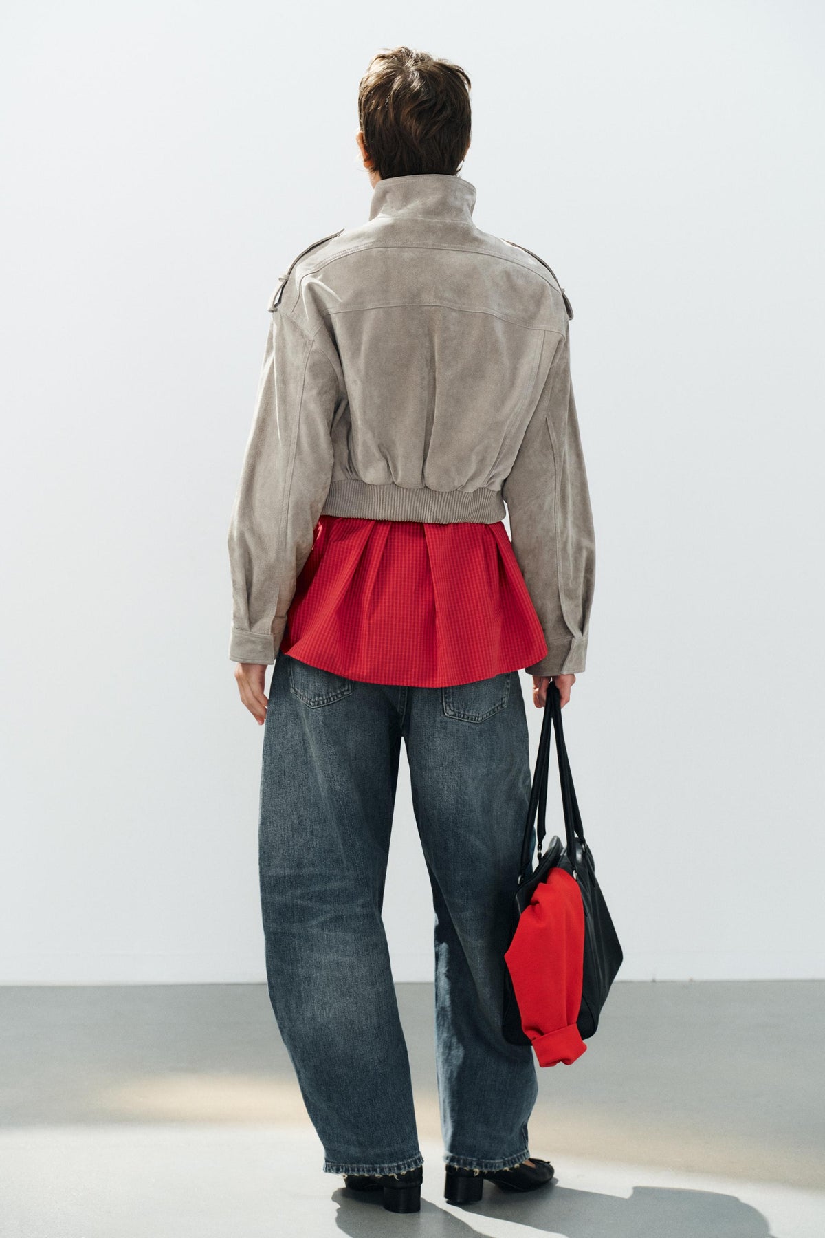 Suede Utility Bomber Jacket
