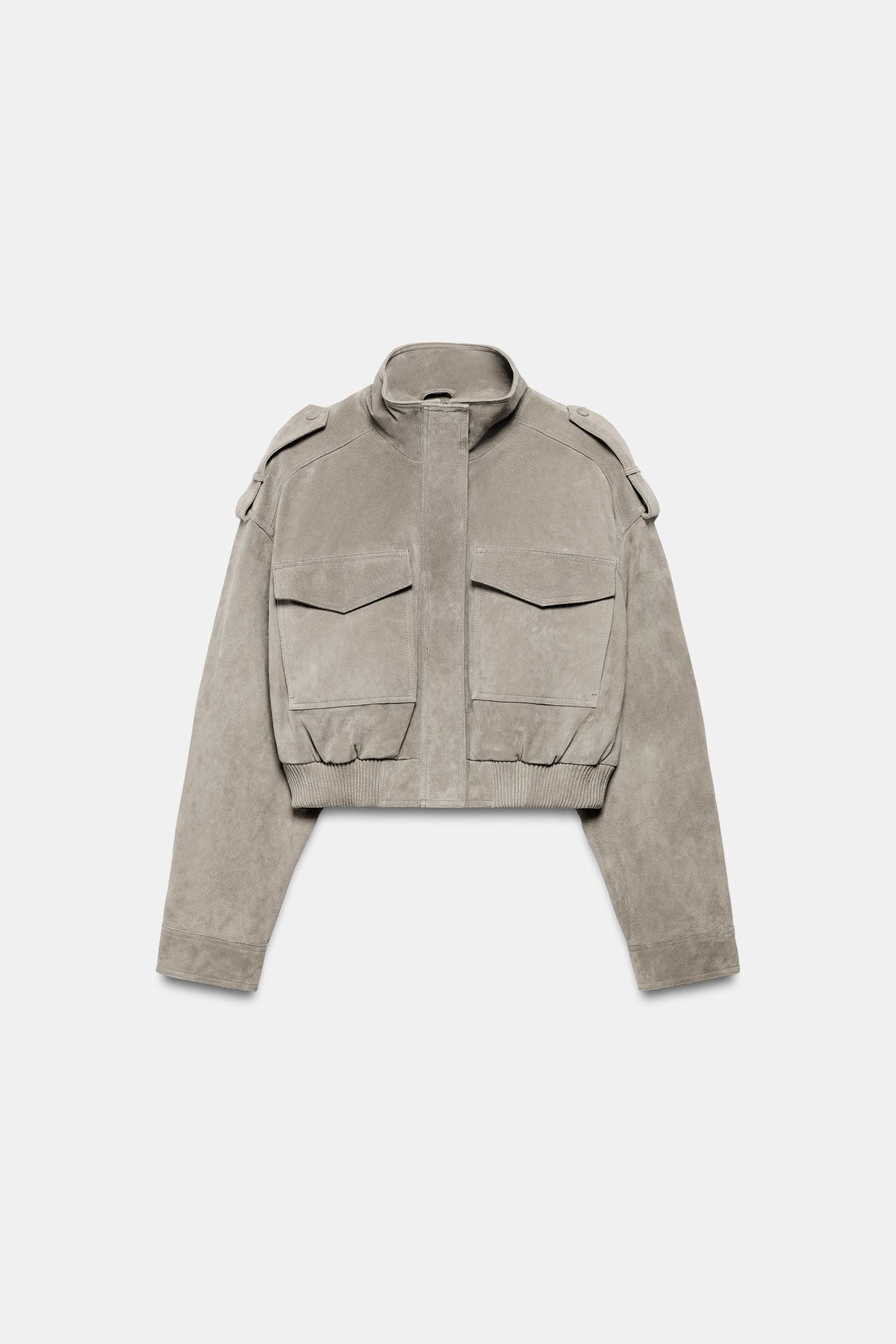 Suede Utility Bomber Jacket