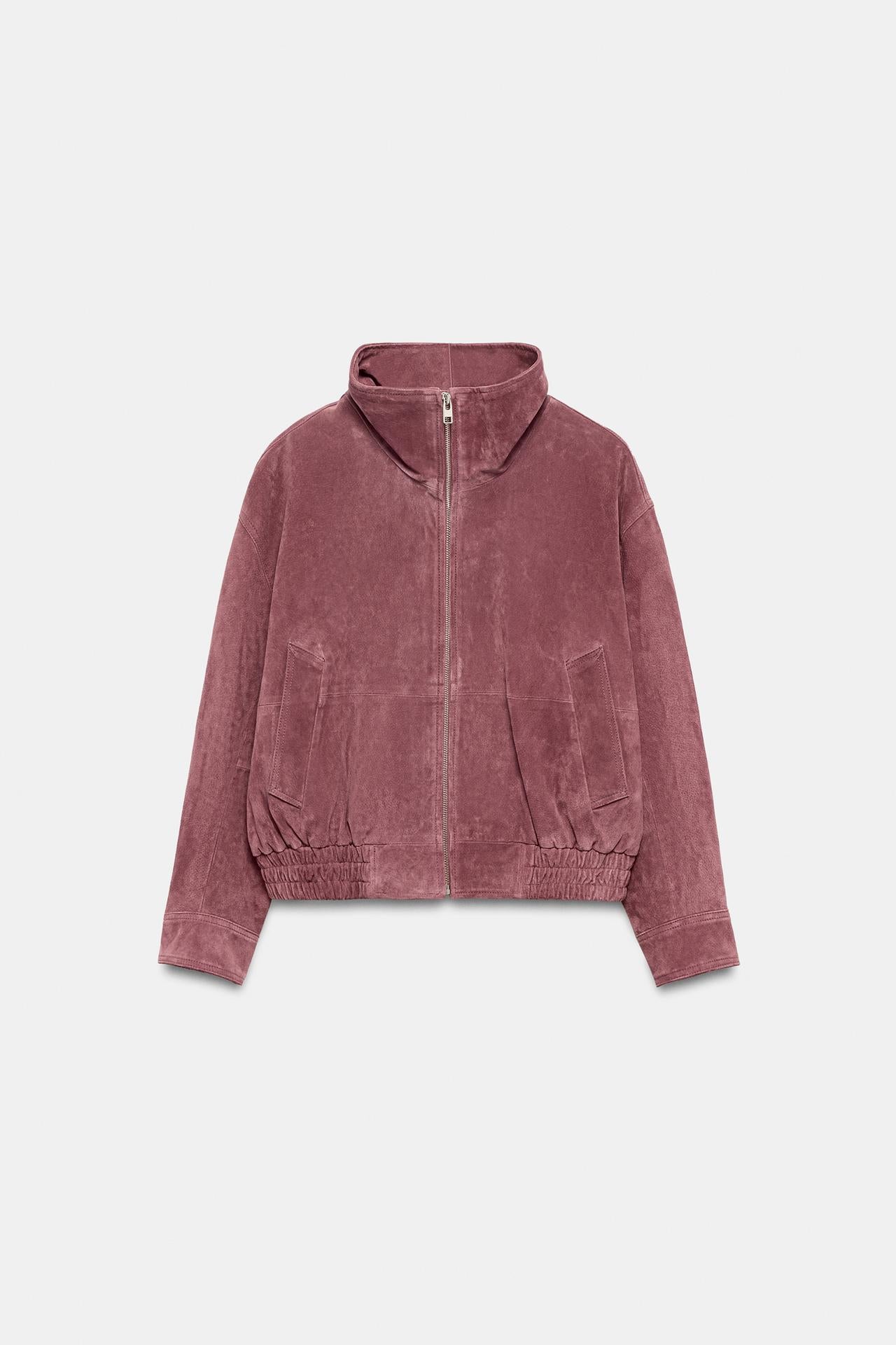 Oversized Suede Bomber Jacket