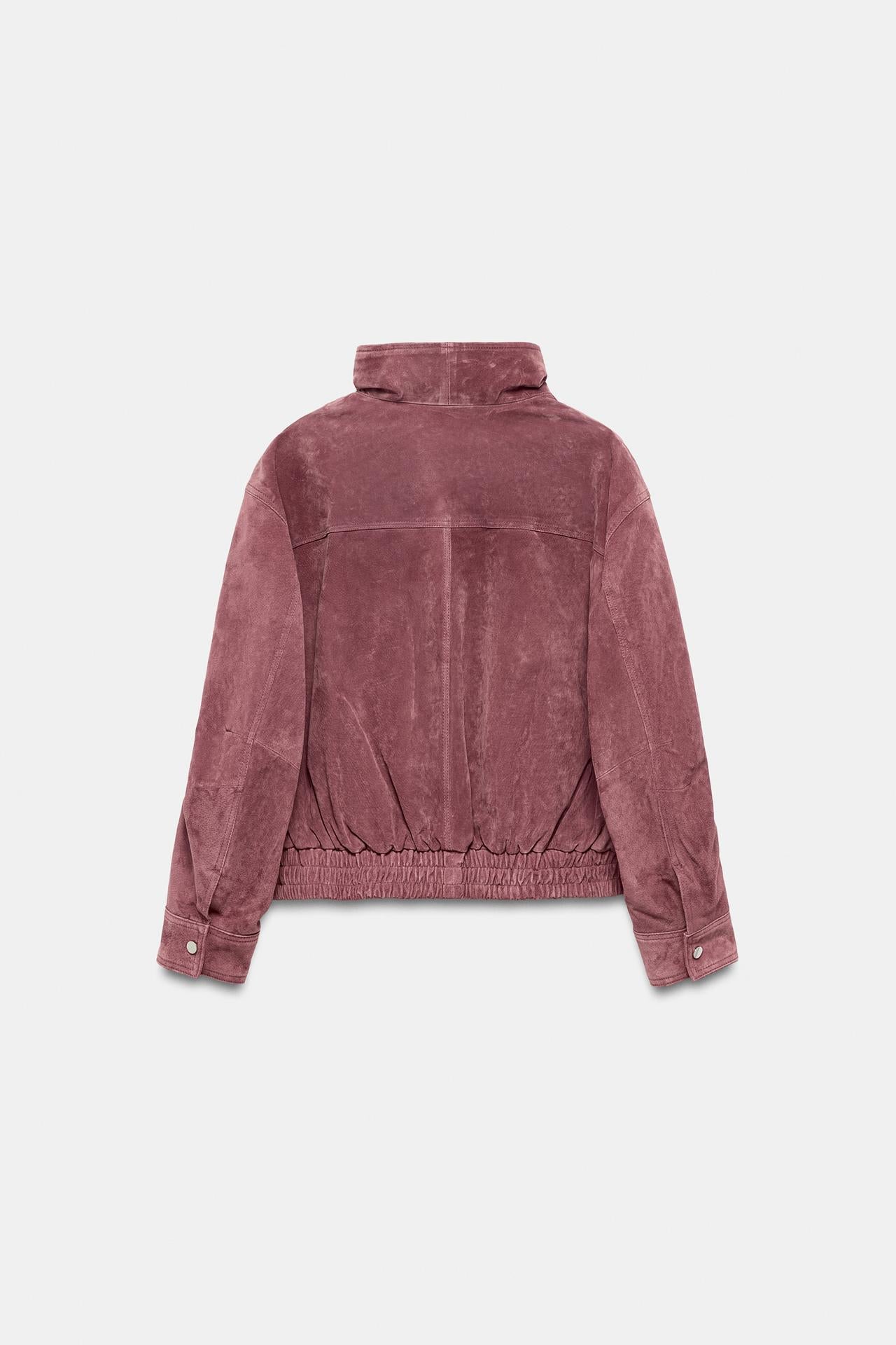 Oversized Suede Bomber Jacket