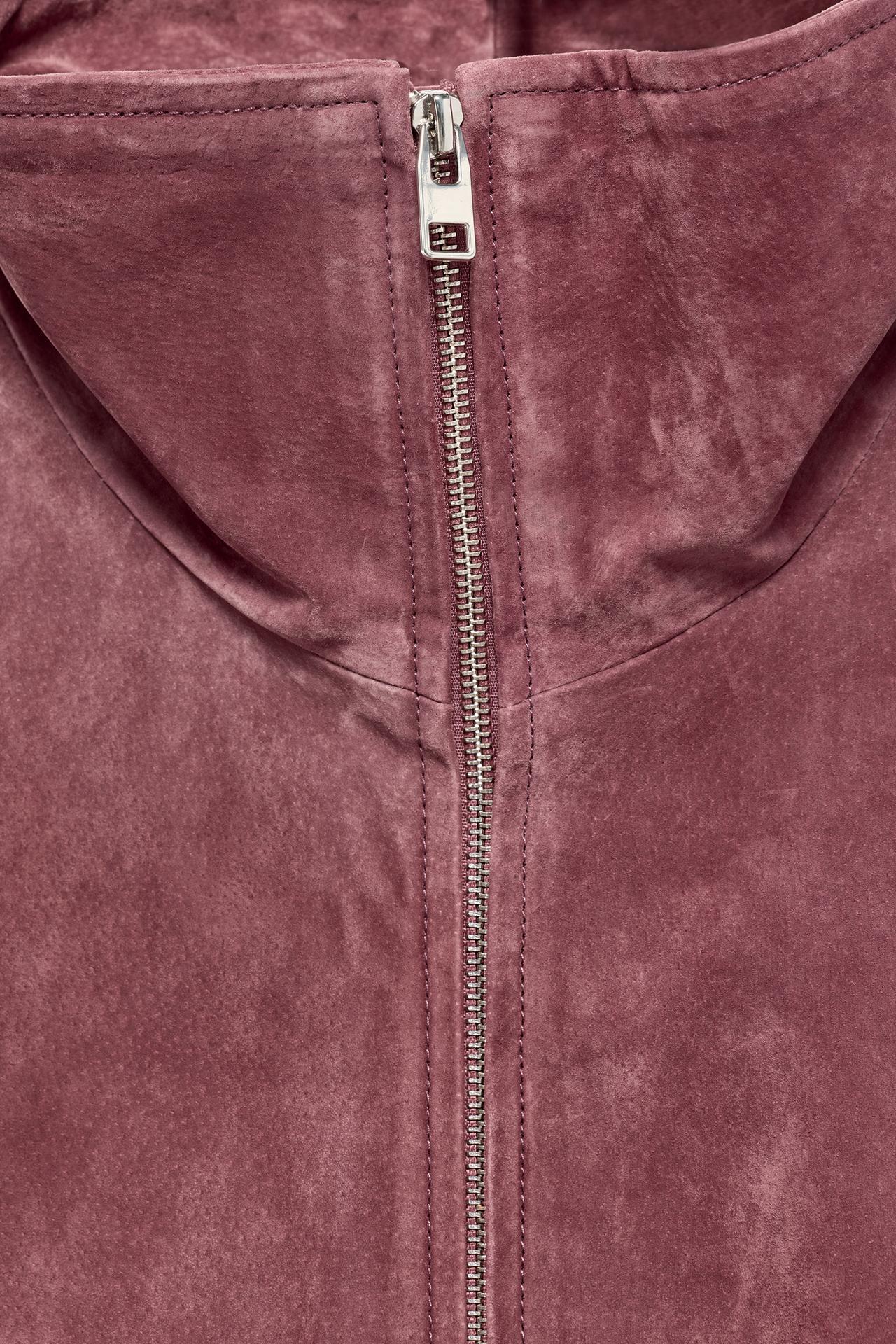 Oversized Suede Bomber Jacket
