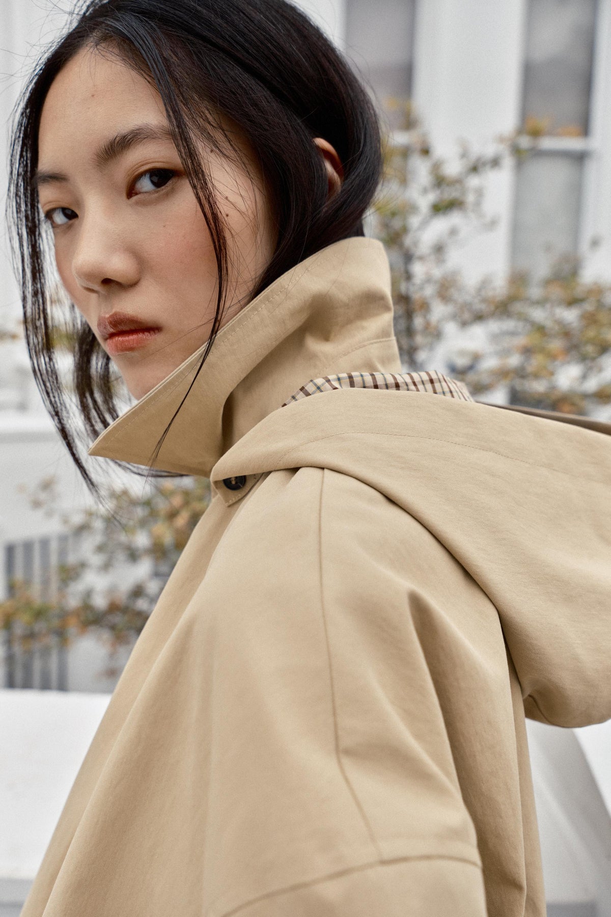 Hooded Cropped Harrington Jacket