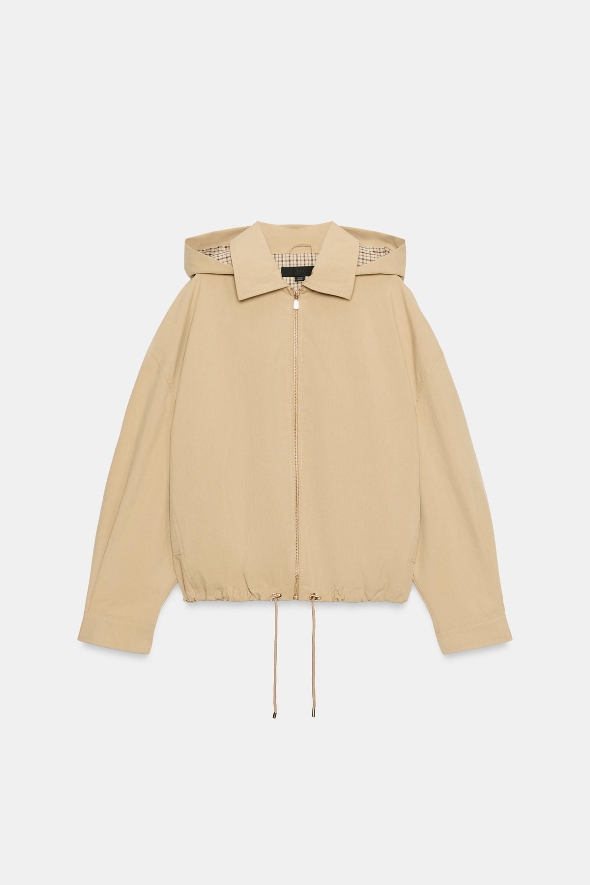 Hooded Cropped Harrington Jacket