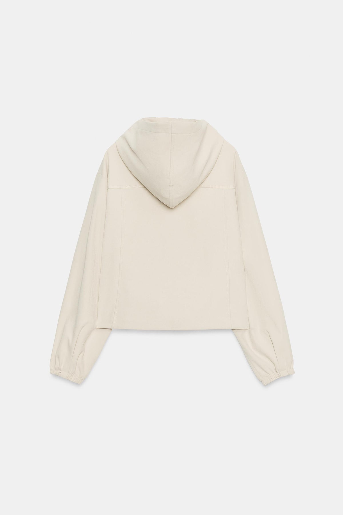 Cream Zip Hoodie & Wide-Leg Pants Set