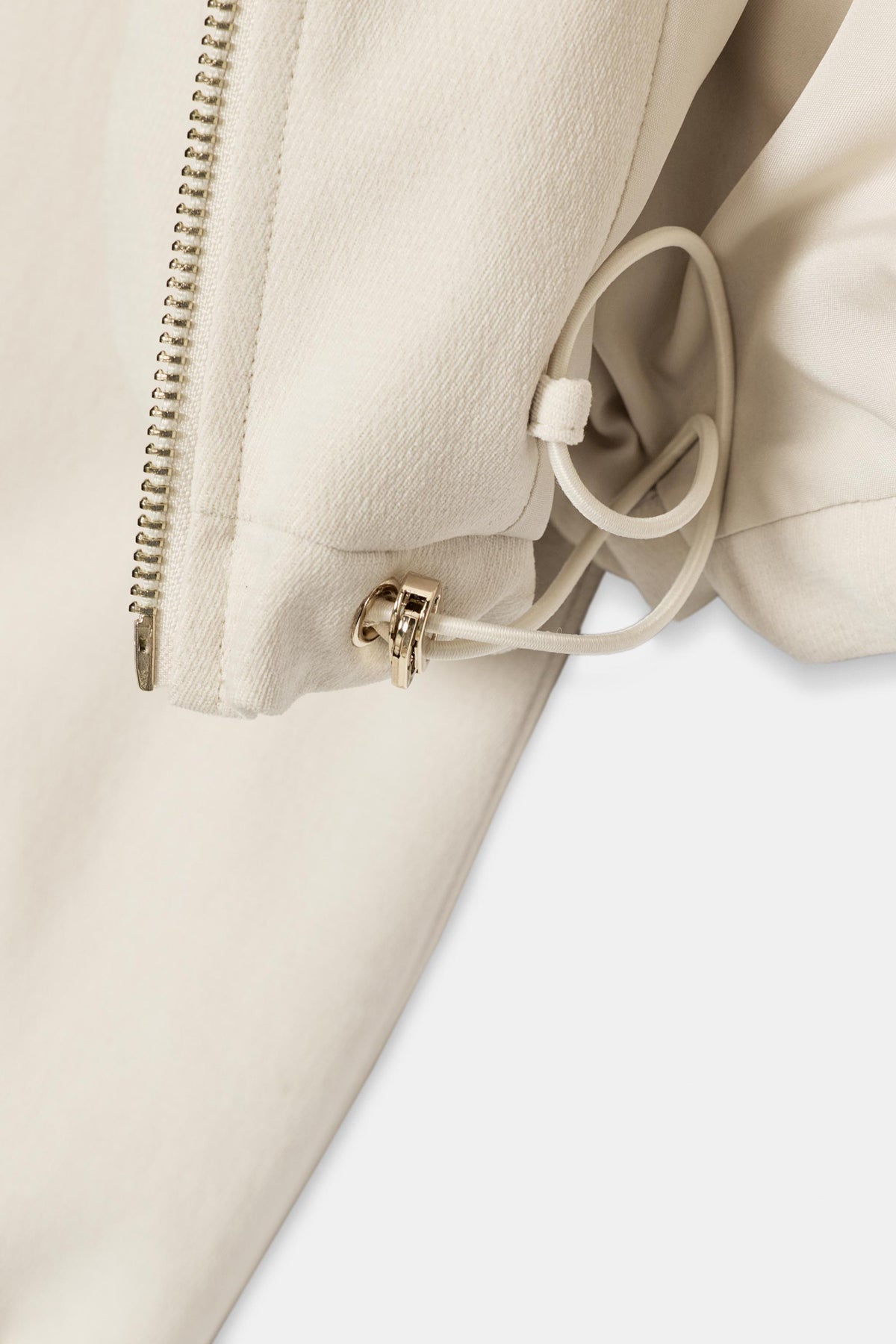 Cream Zip Hoodie & Wide-Leg Pants Set