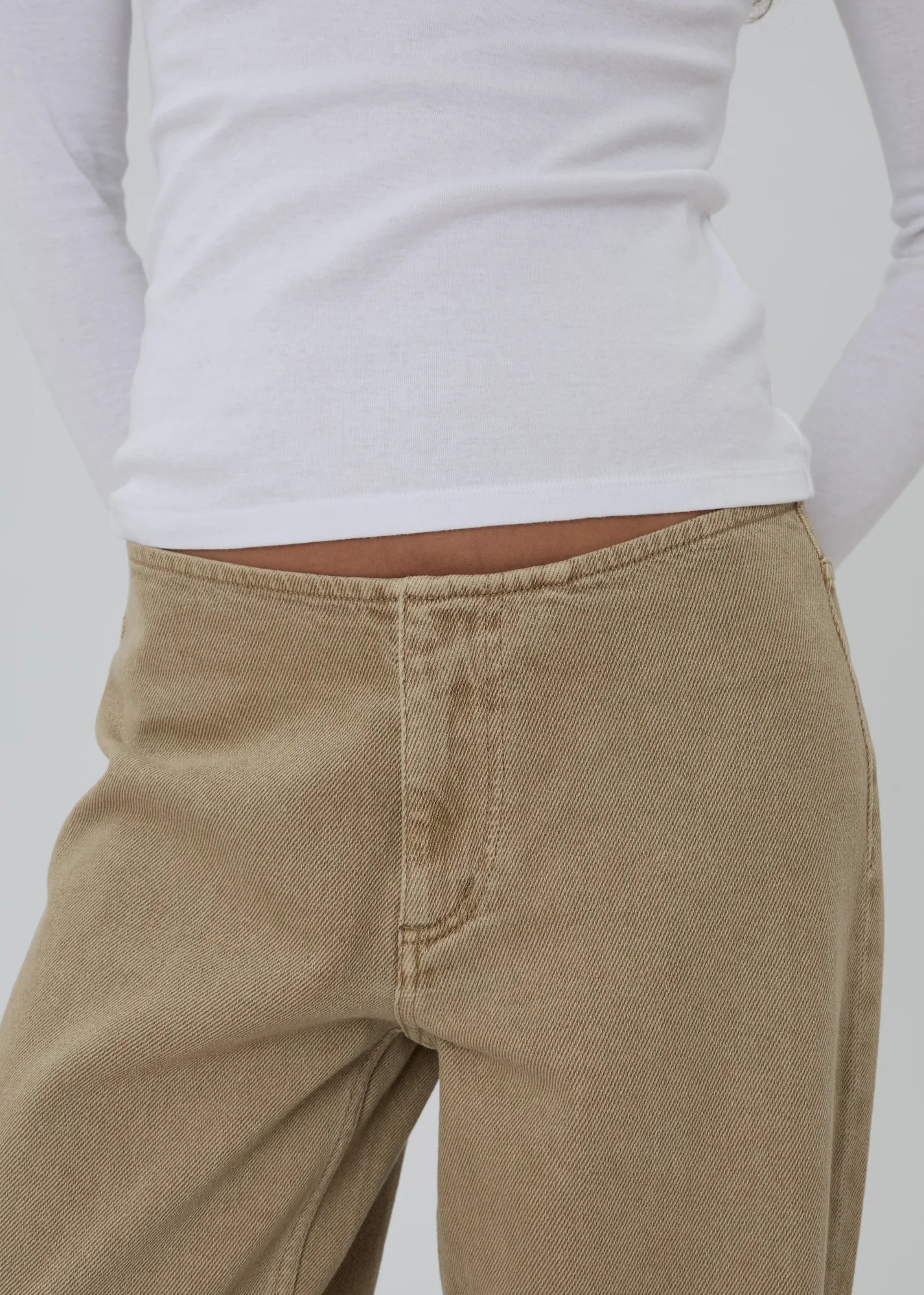 Washed Tan Wide-Leg Carpenter Jeans