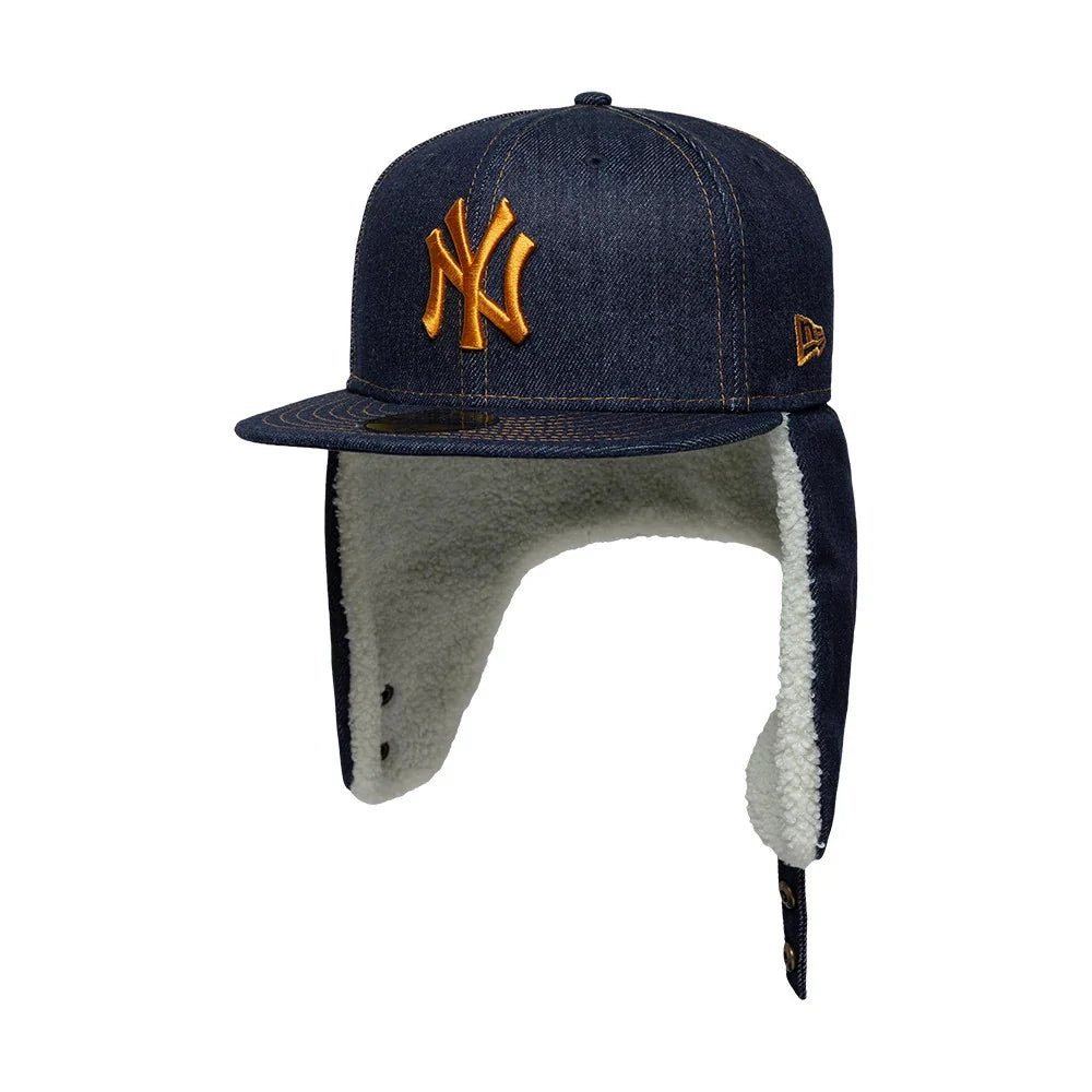 Sloane Denim Ear Flap Fitted Cap