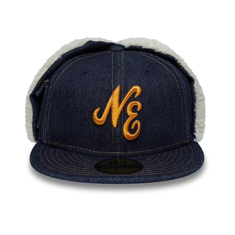 Sloane Denim Ear Flap Fitted Cap