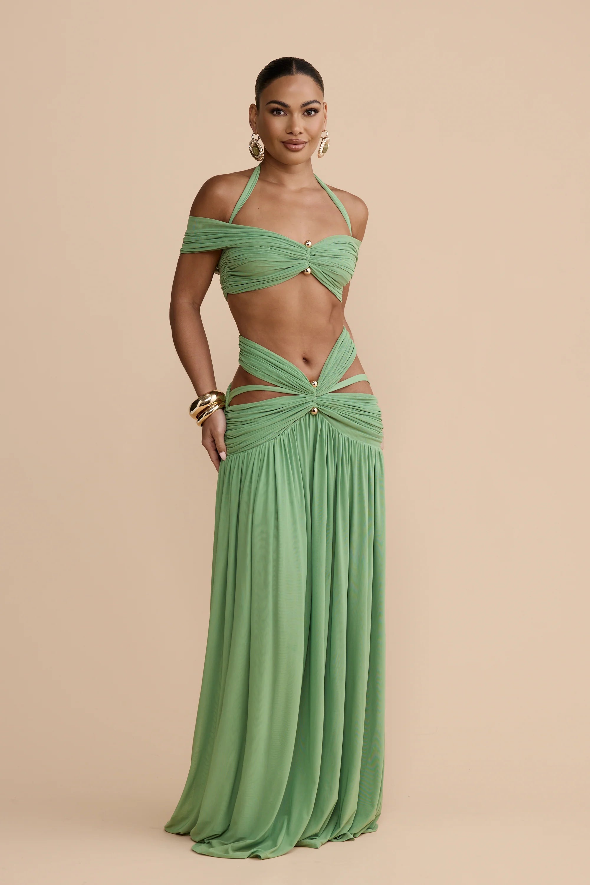 Grecian Cut-Out Maxi Dress