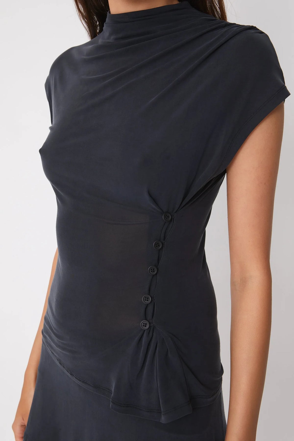 Nyla Draped Button Top