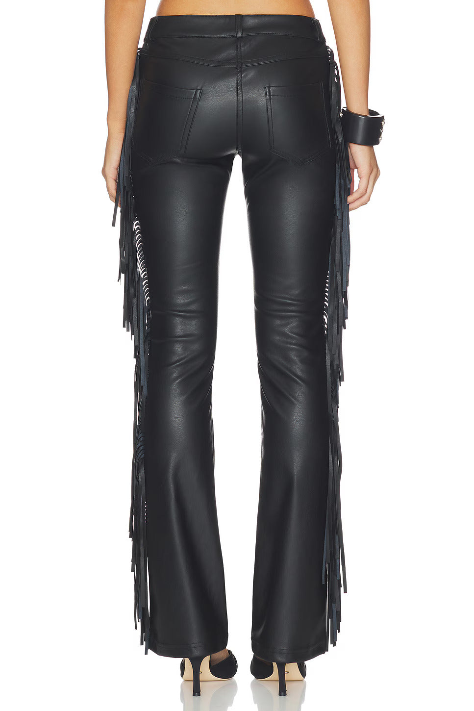 Fringe Leather Pants