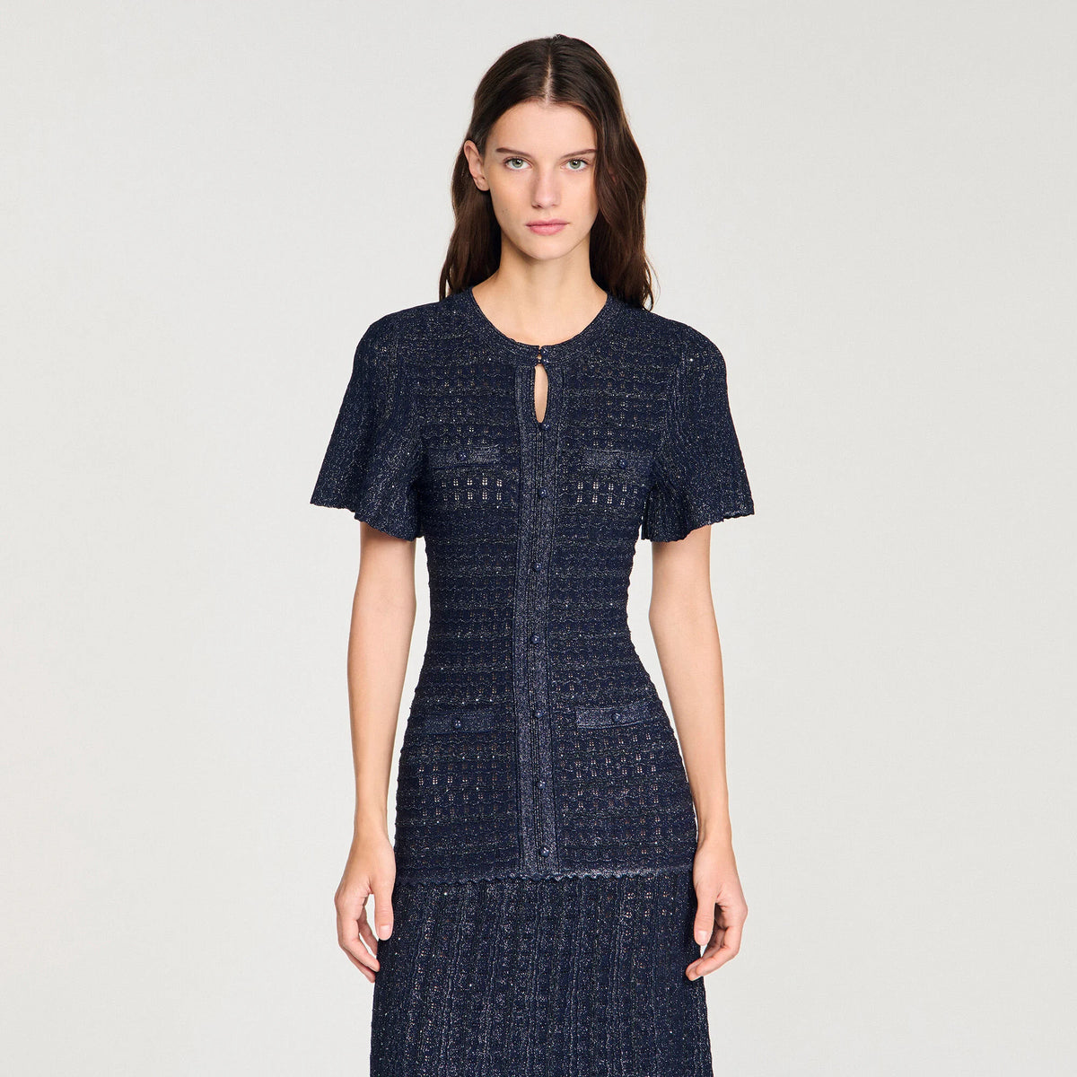 Pointelle Knit Maxi Dress