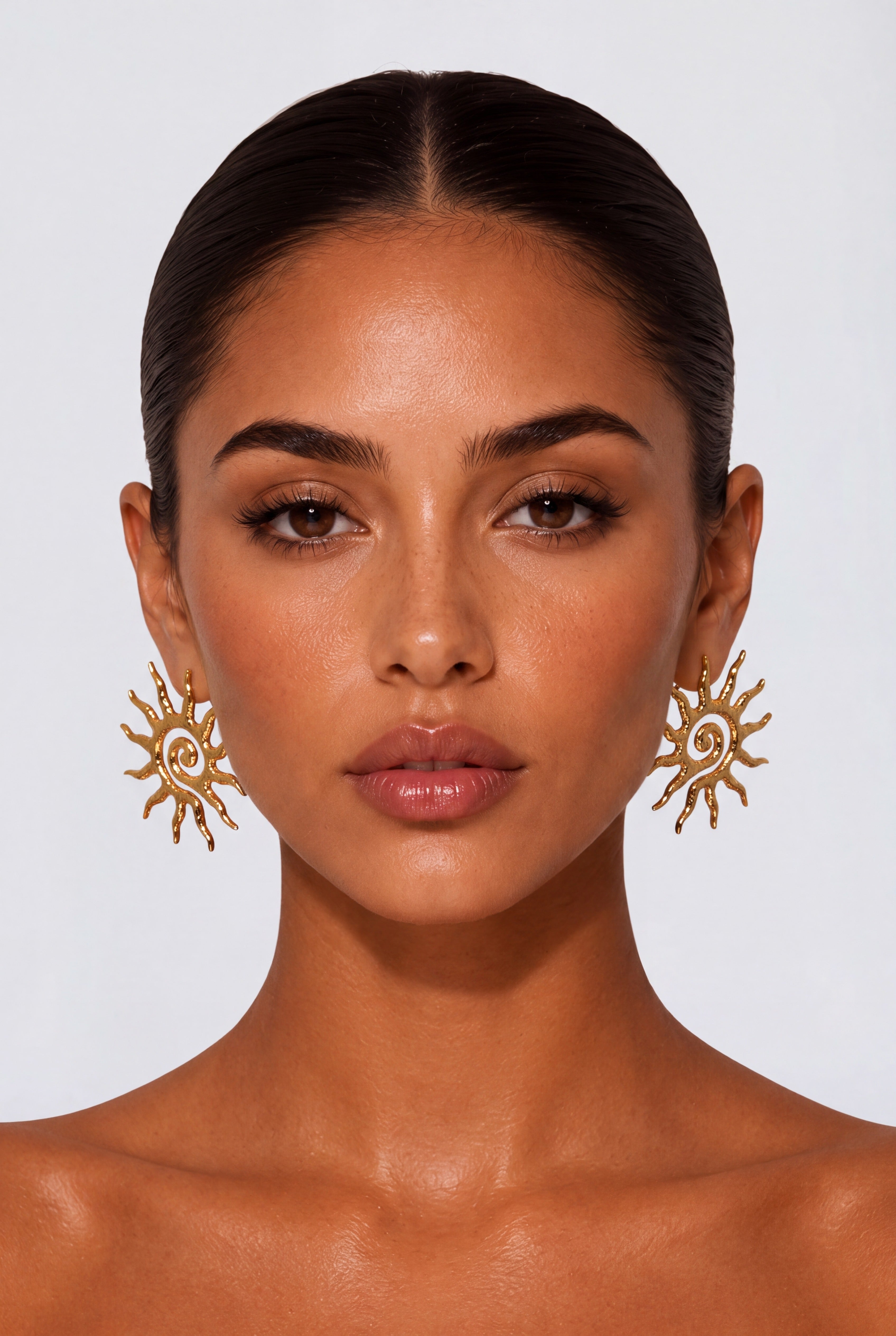 Sun Spiral Statement Earrings