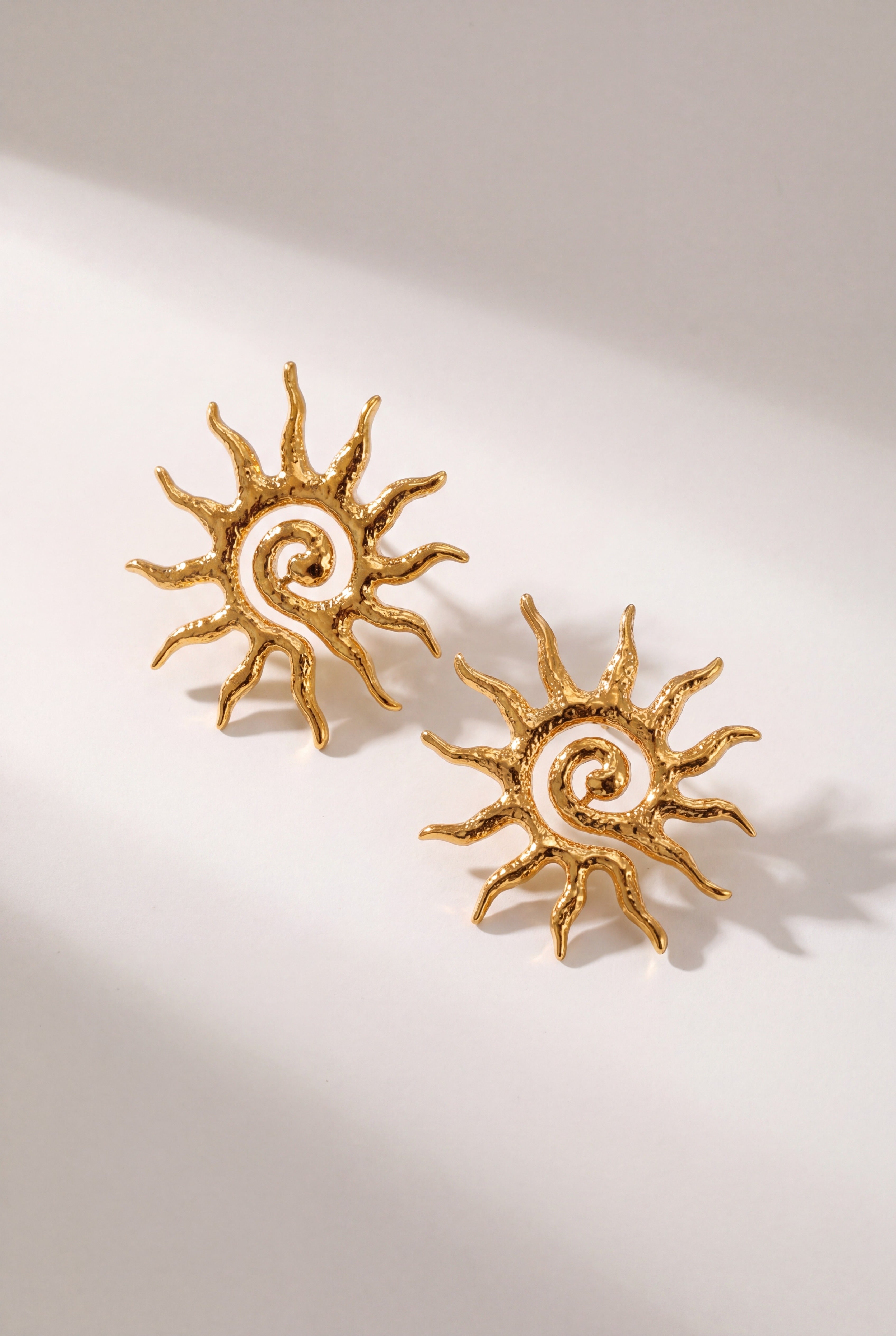 Sun Spiral Statement Earrings