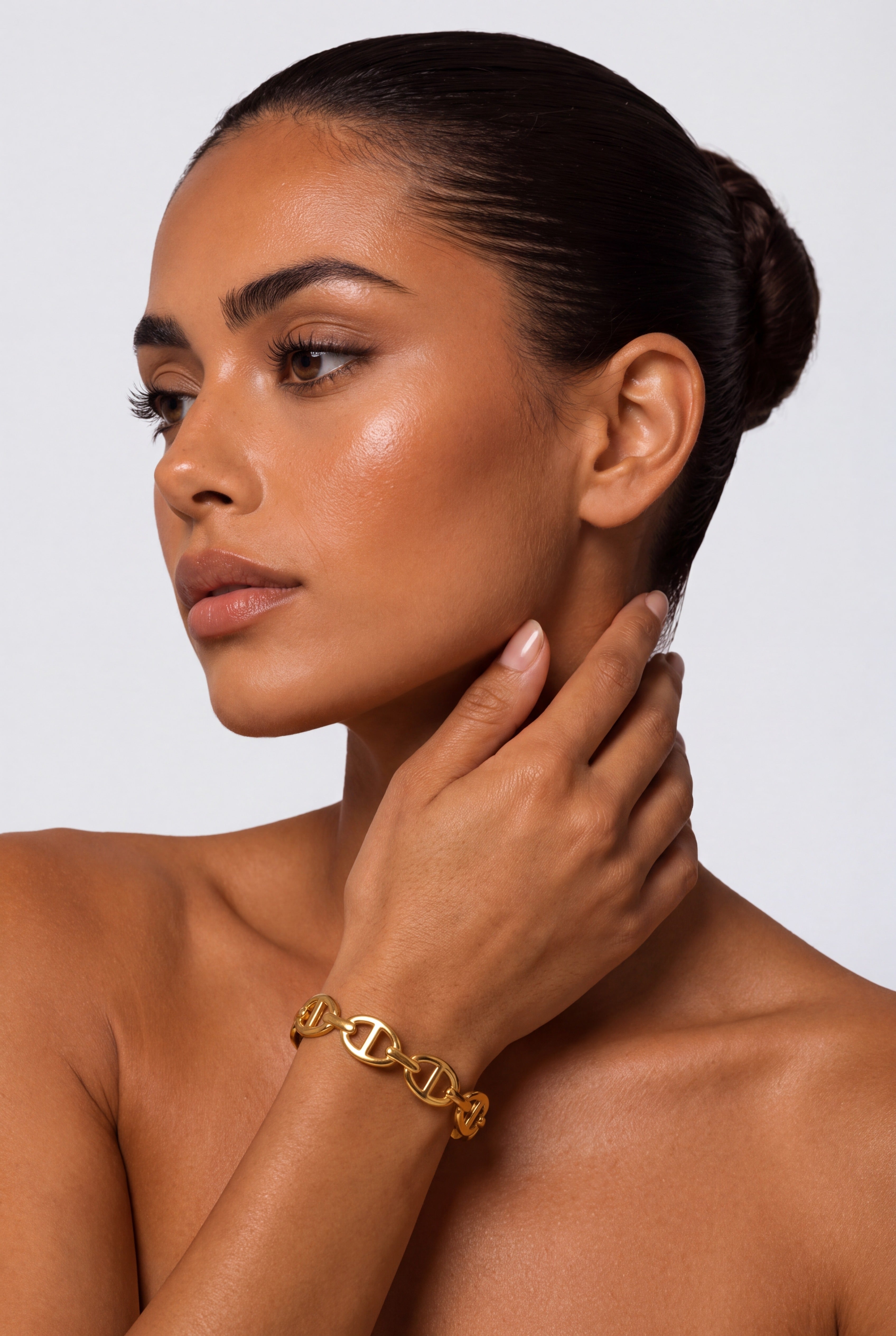 Gold Mariner Link Cuff Bracelet