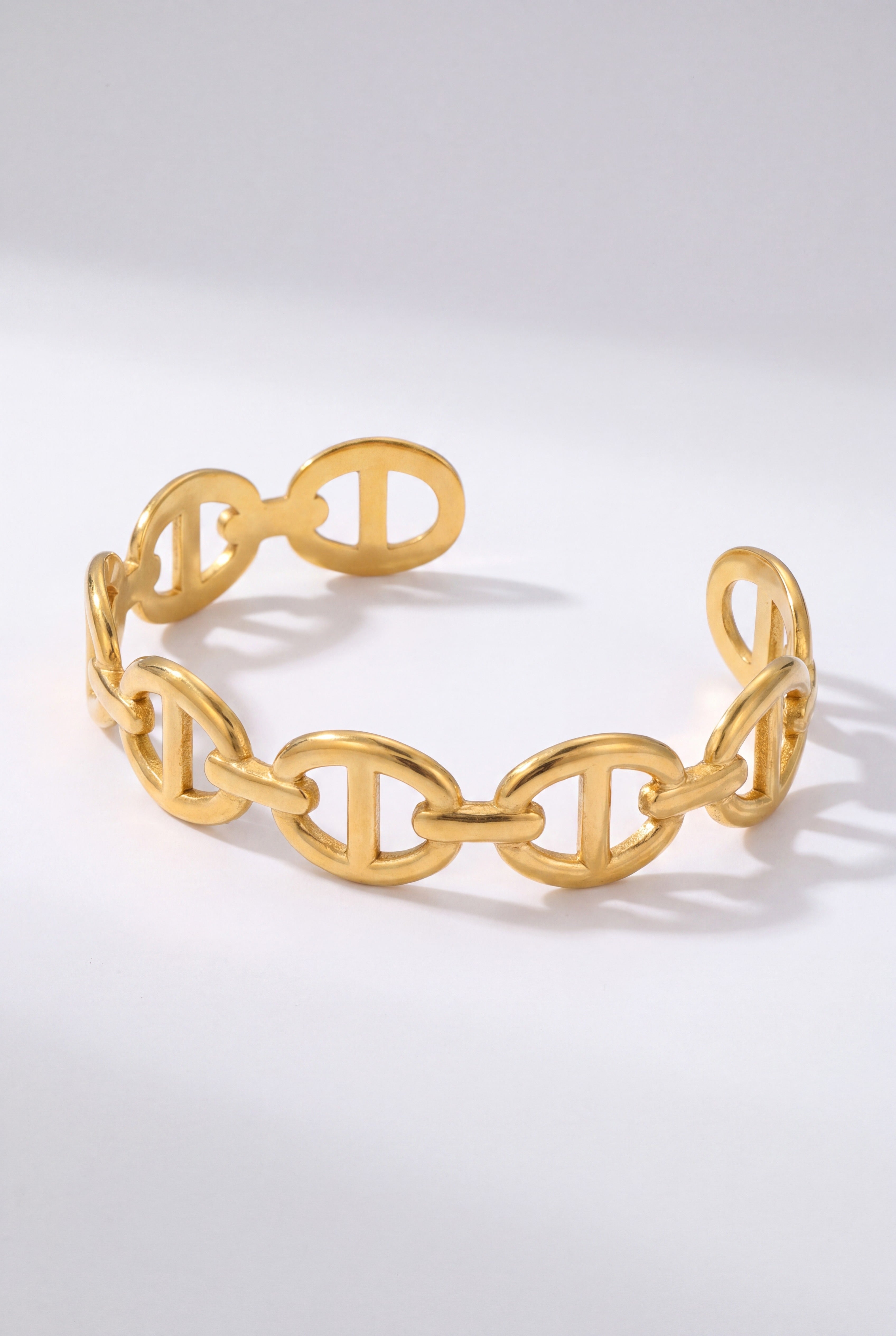 Gold Mariner Link Cuff Bracelet