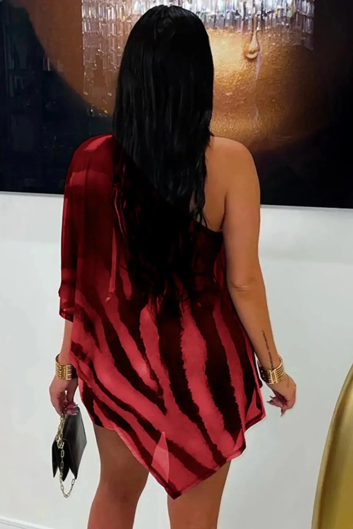 Kaia Draped Mesh Mini Dress