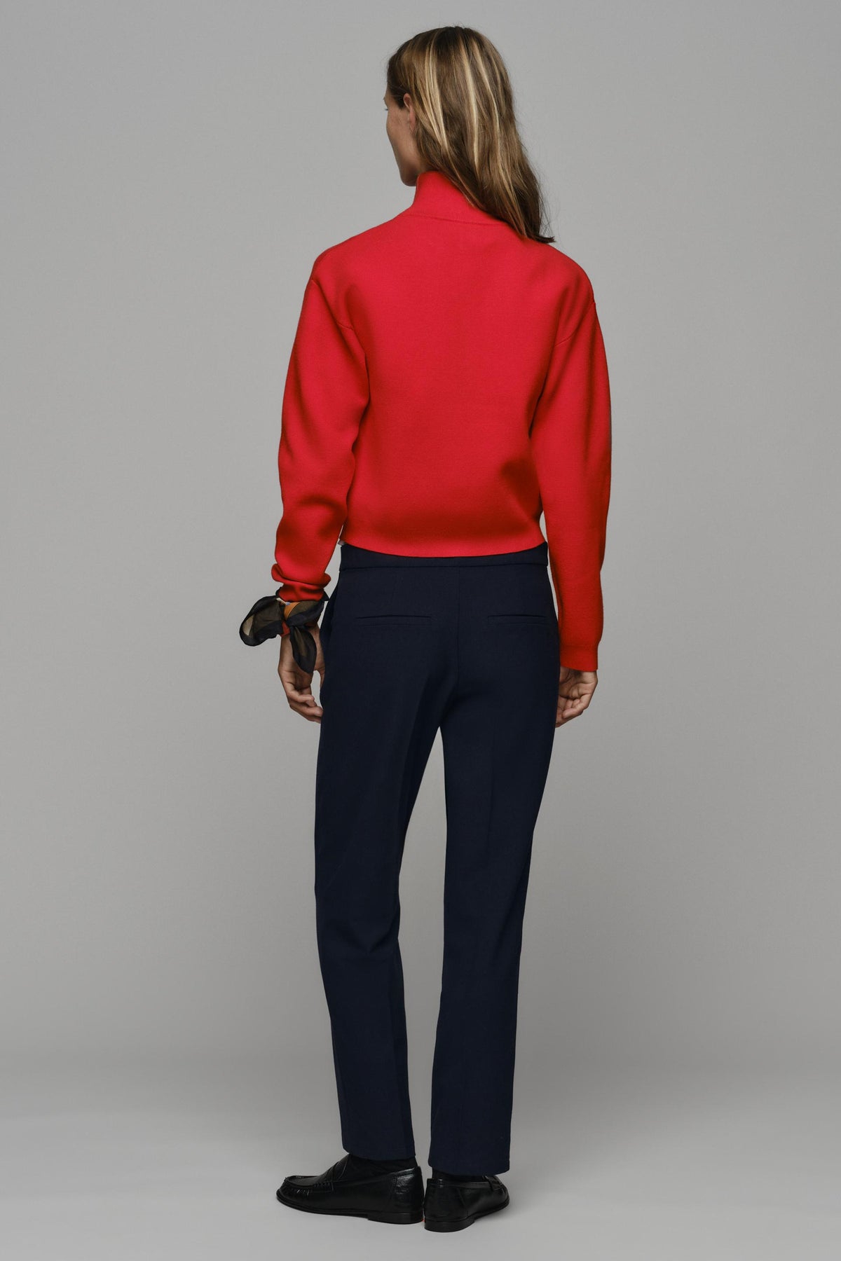 Clara Half Zip Knit Sweater - Red