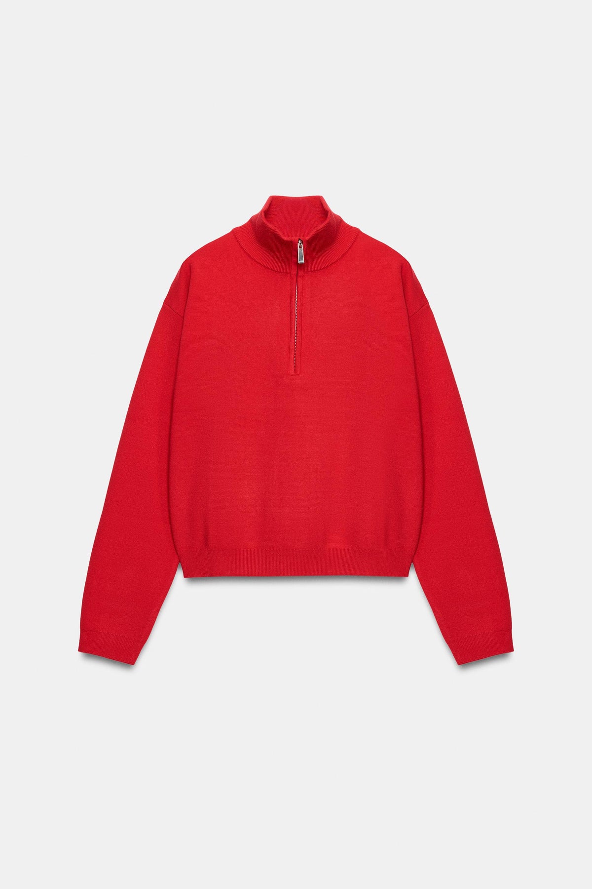Clara Half Zip Knit Sweater - Red