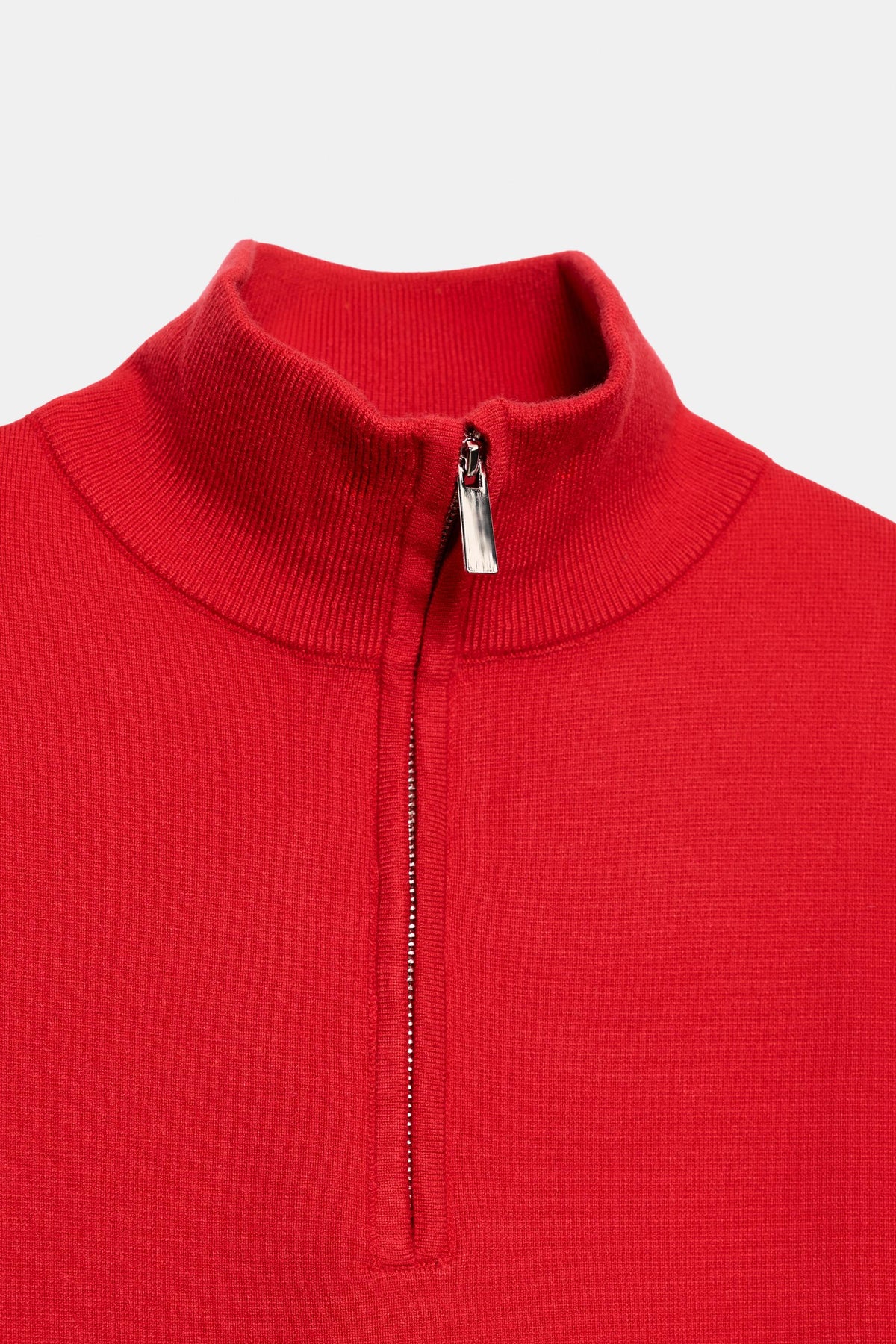 Clara Half Zip Knit Sweater - Red