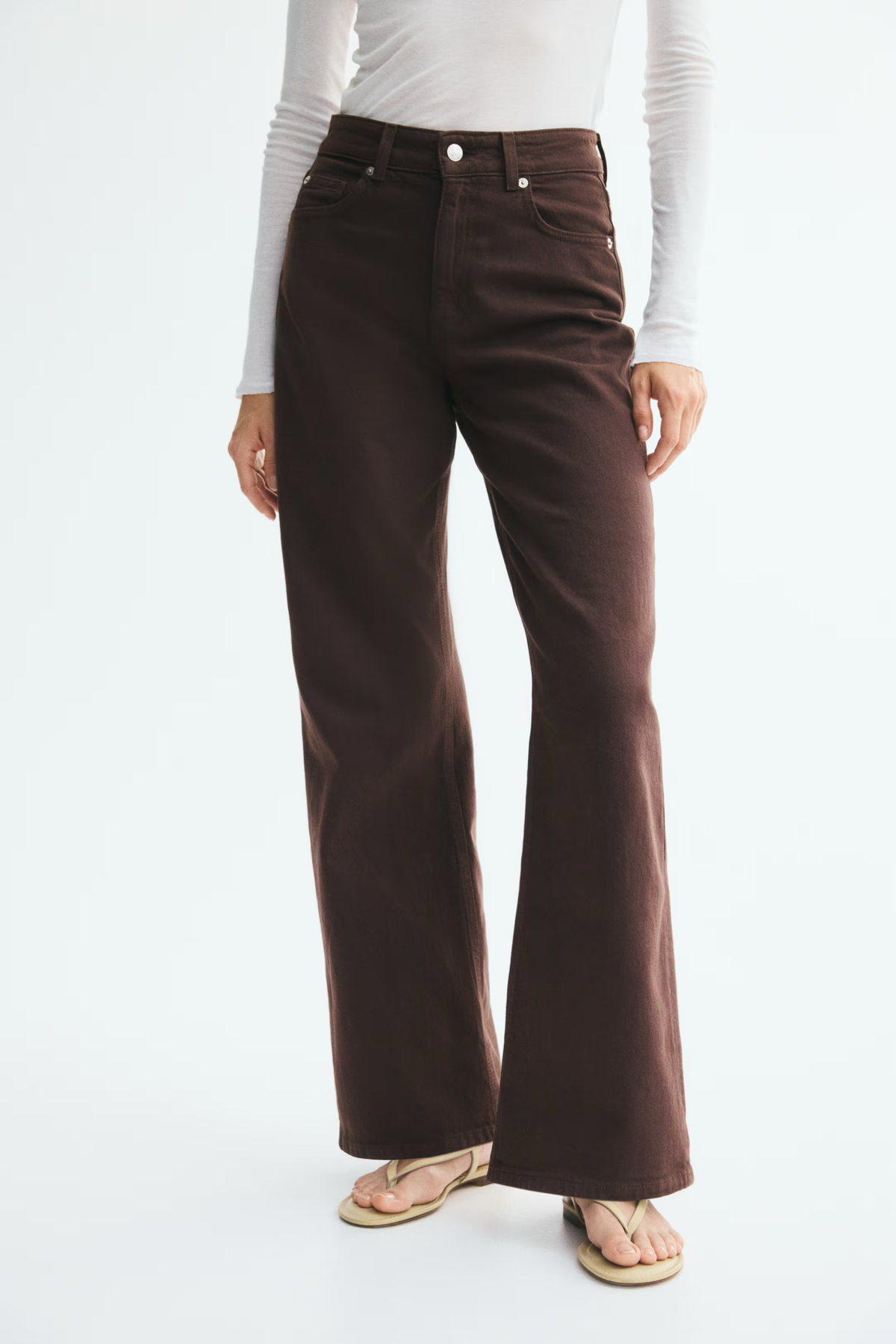 Chocolate Wide-Leg Jeans