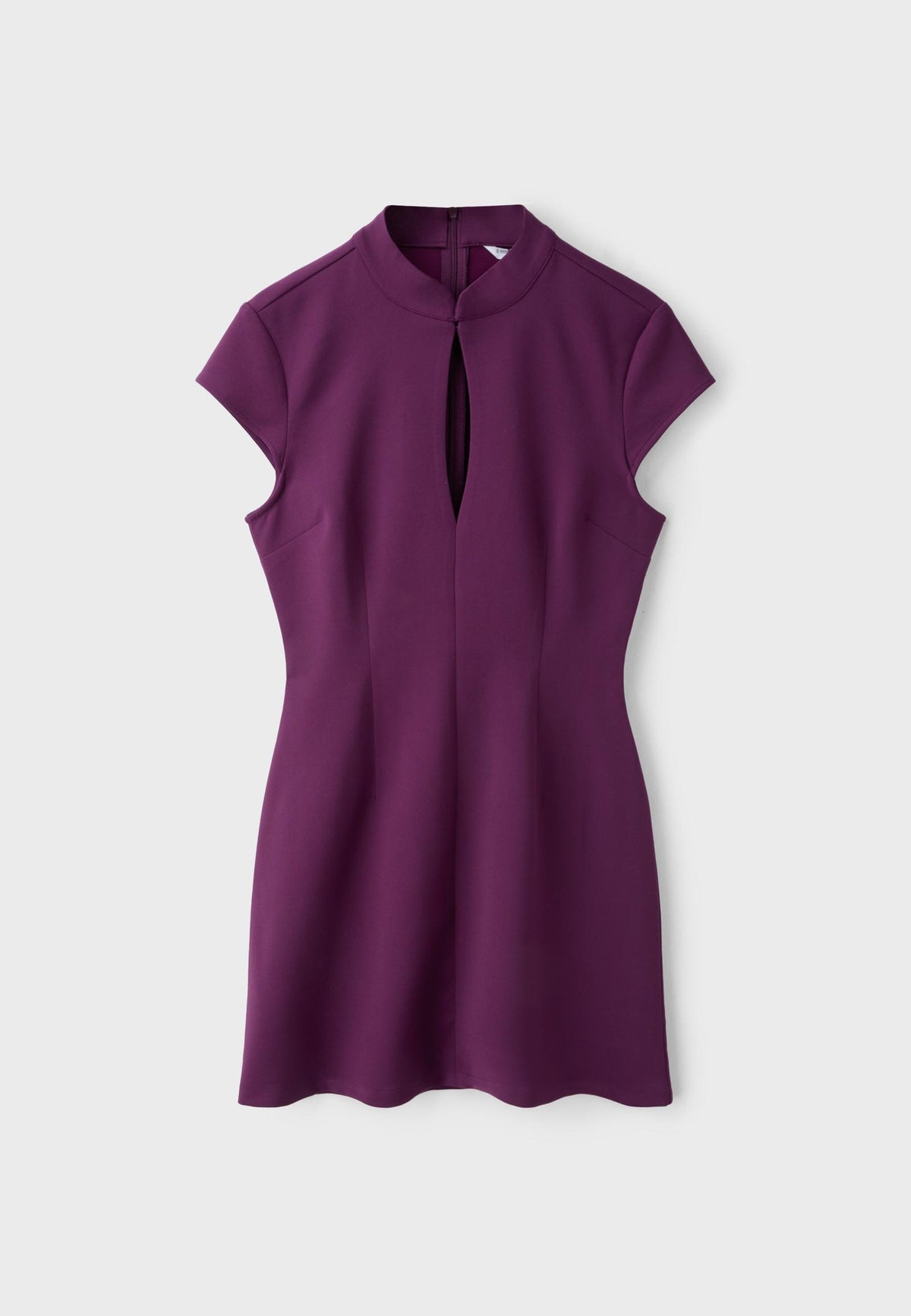 Daphne Mandarin Collar Mini Dress - Purple