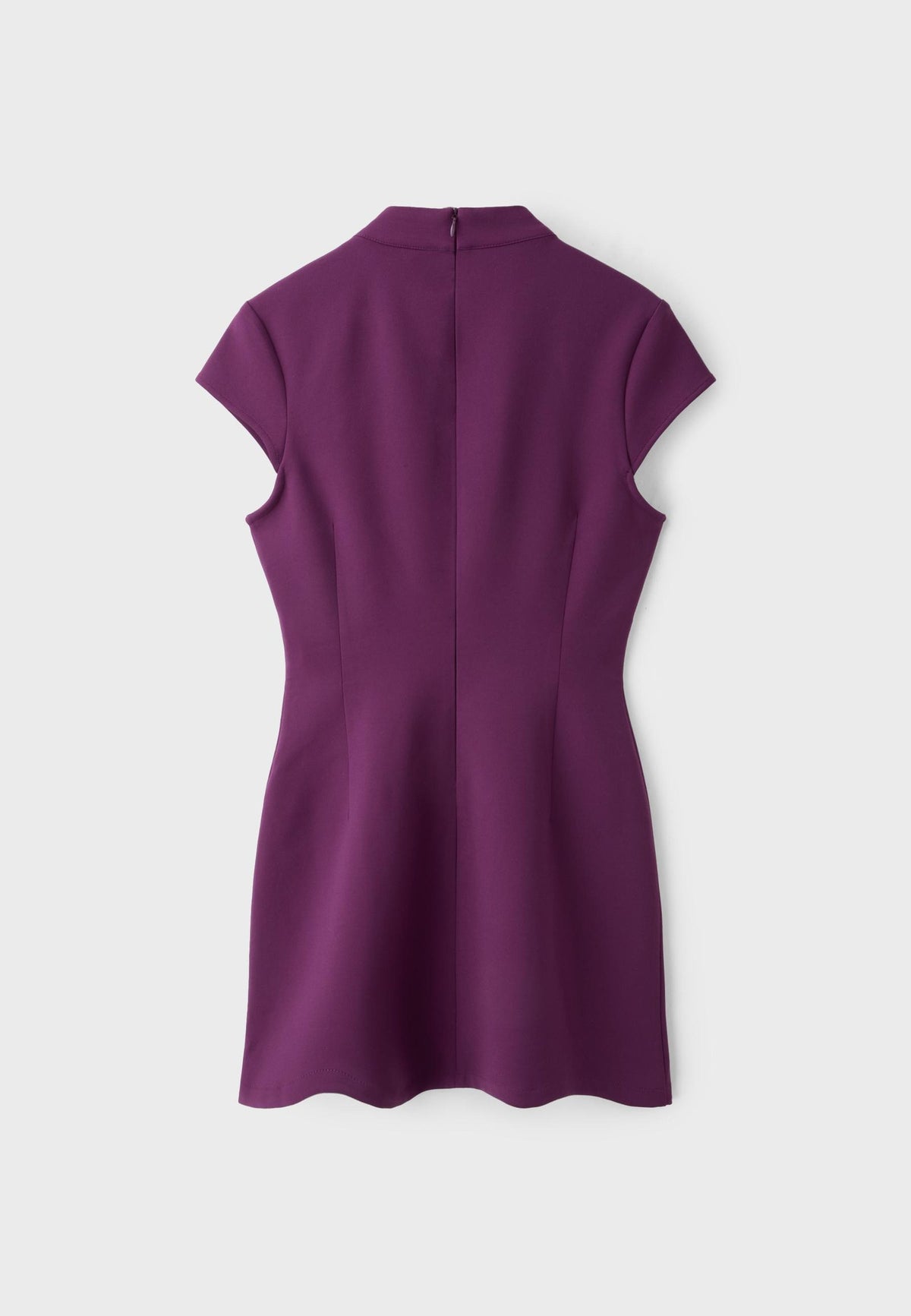 Daphne Mandarin Collar Mini Dress - Purple