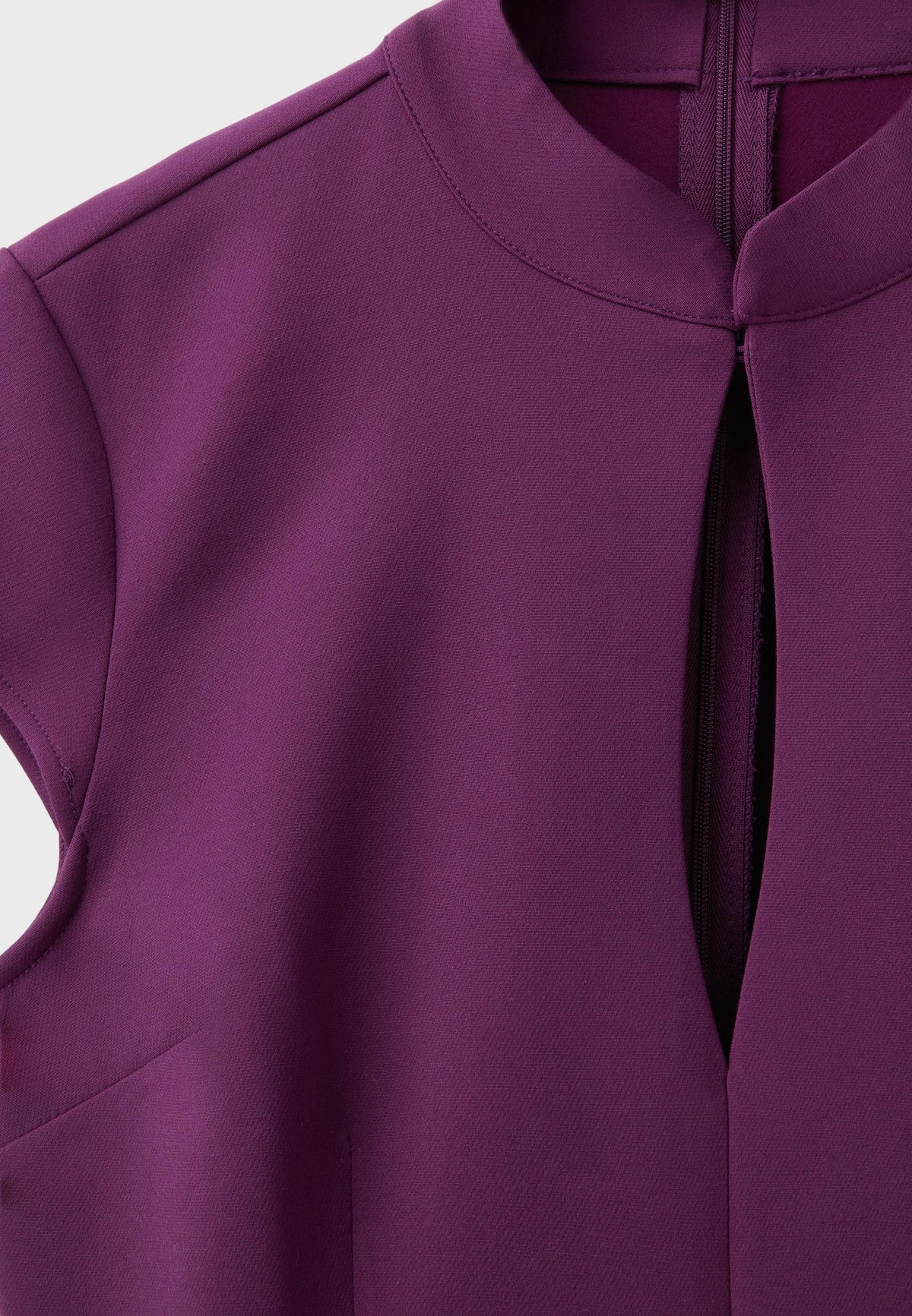 Daphne Mandarin Collar Mini Dress - Purple