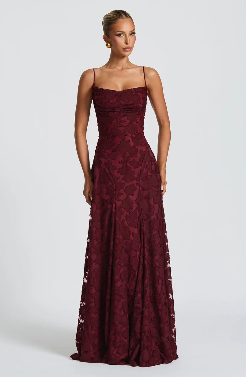 Floral Burnout Maxi Dress