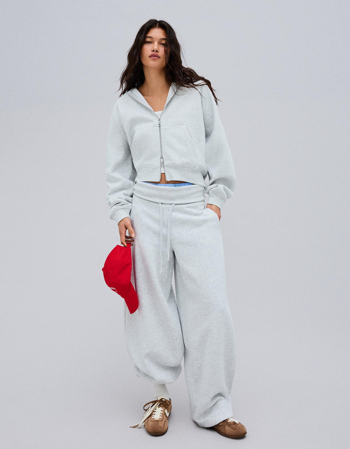 Harlow Oversized Zip Hoodie & Barrel Sweatpants Set - Grey