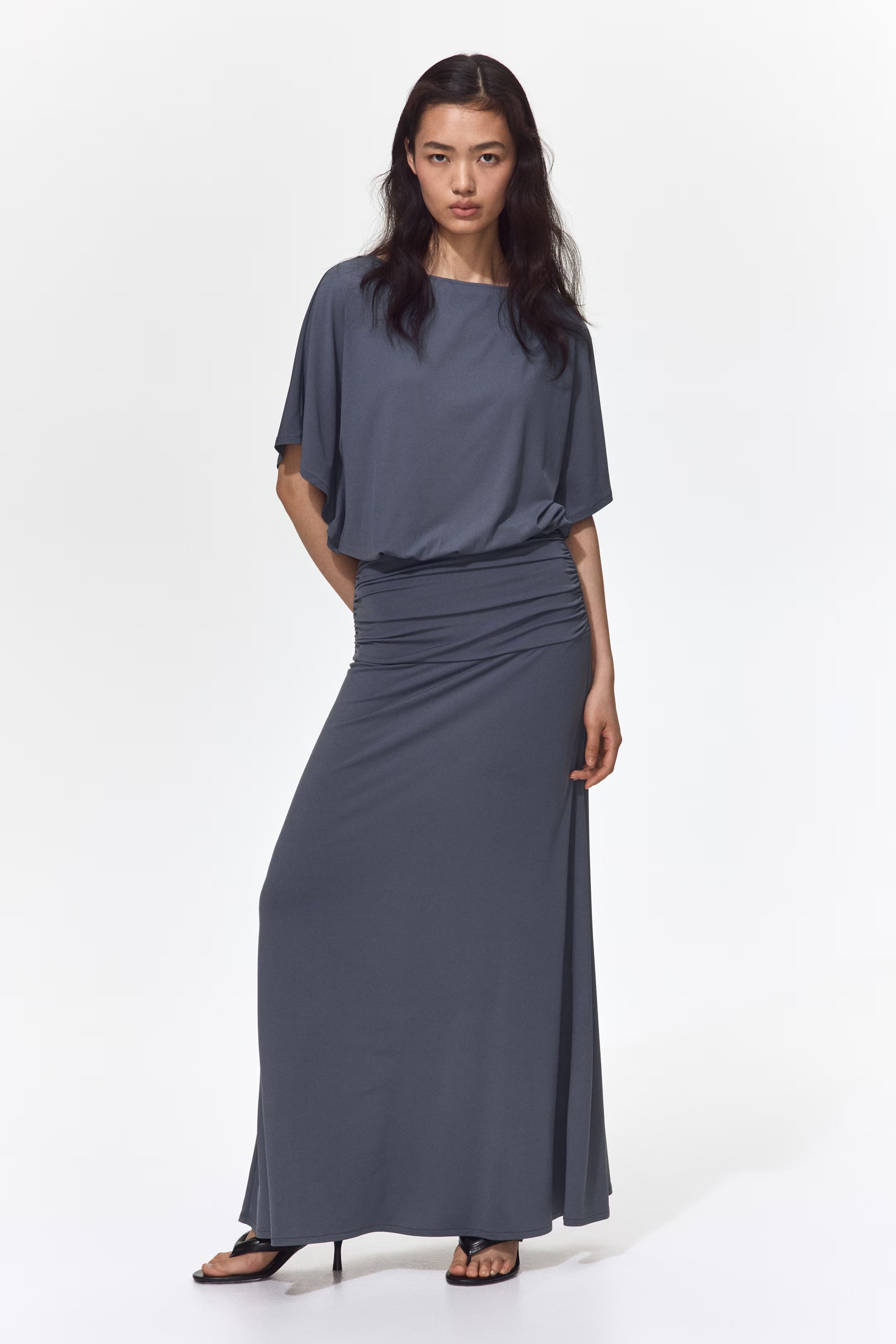 Grecian Draped Jersey Maxi