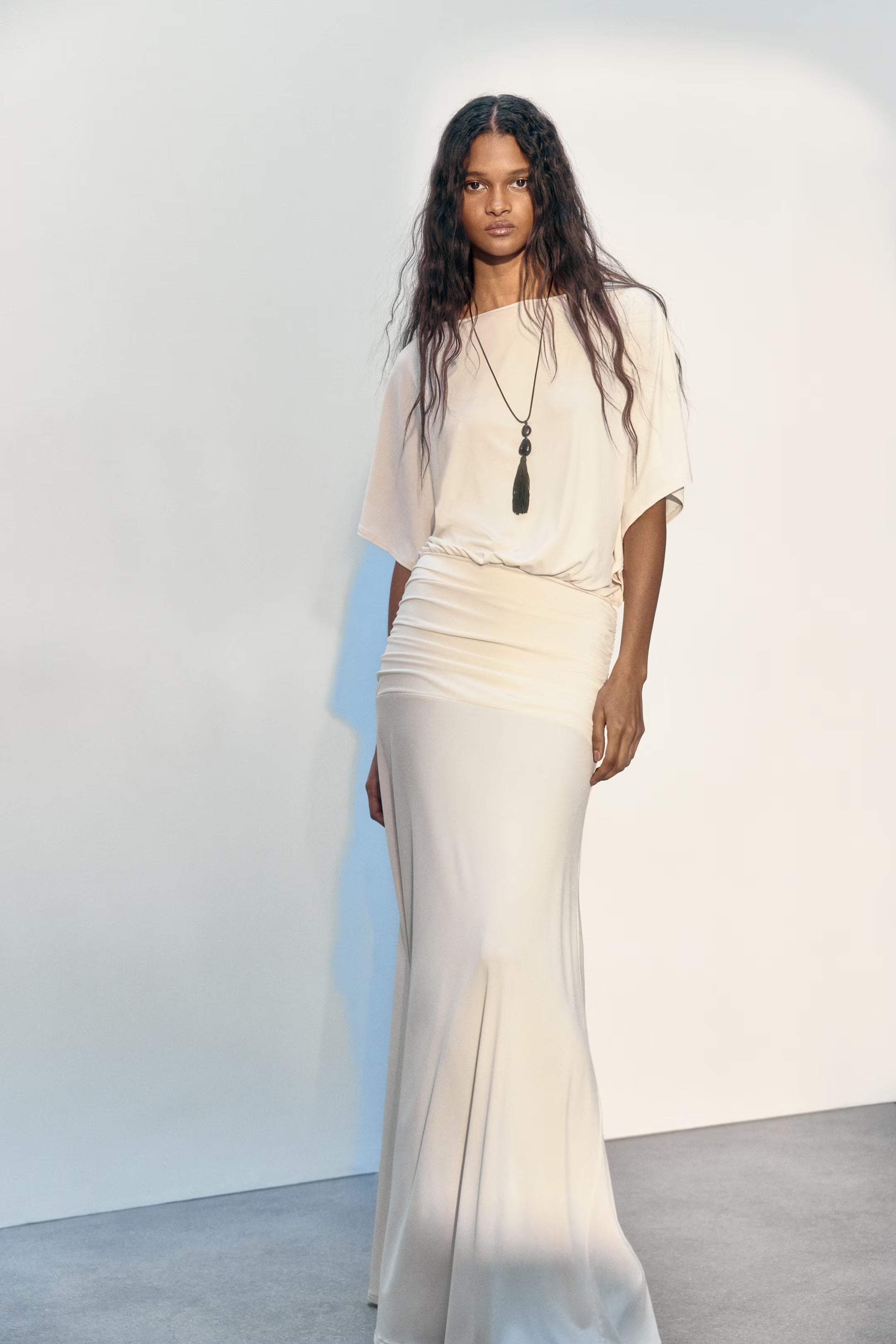 Grecian Draped Jersey Maxi