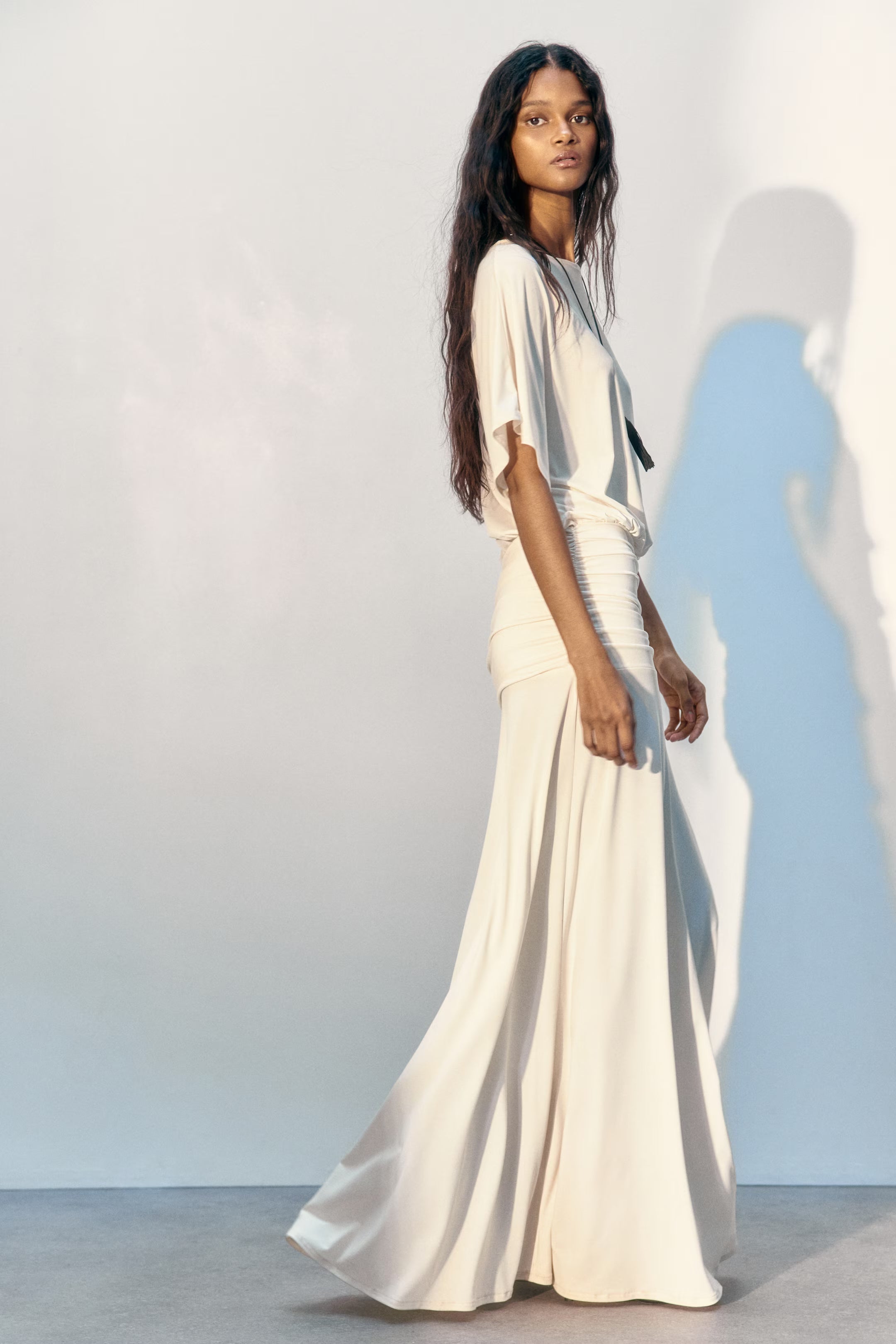 Grecian Draped Jersey Maxi