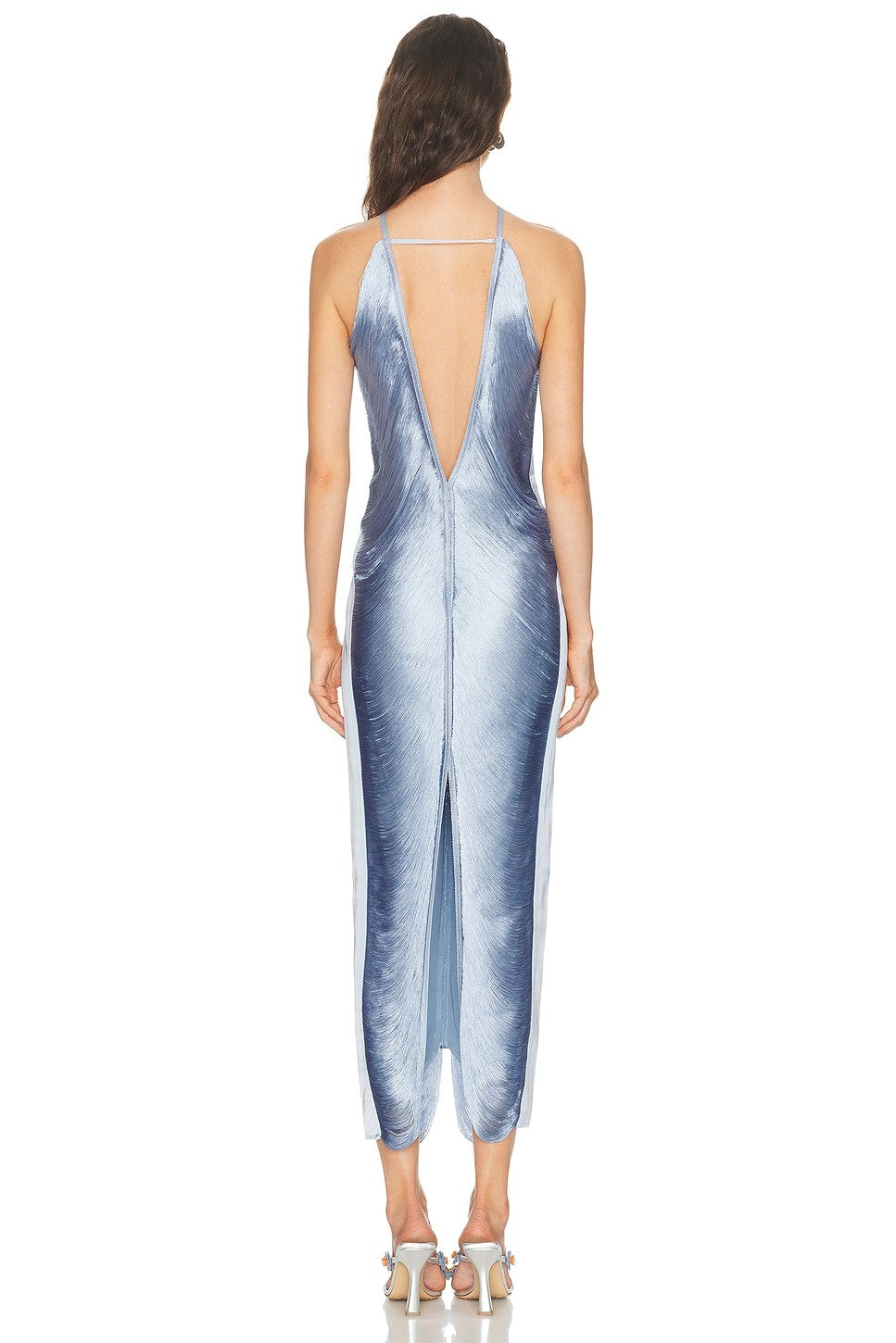 Isla Fringe Halter Maxi Dress - Coastal Blue